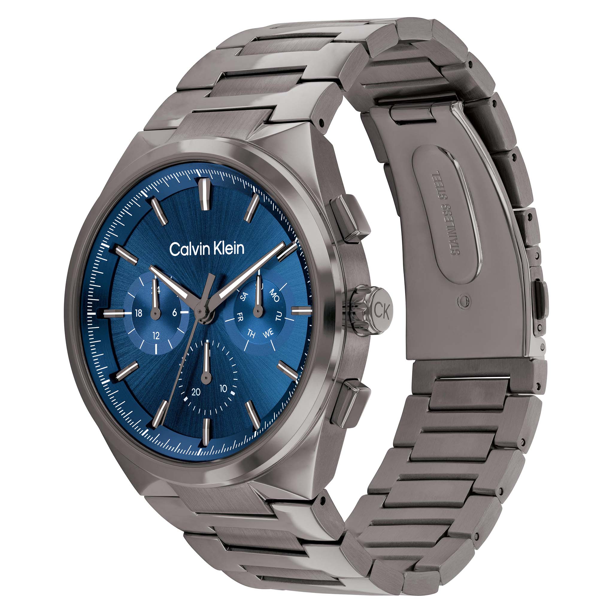 Calvin Klein Grey Steel Dark Blue Dial Multi-function Men's Watch - 25200443 - Image 3