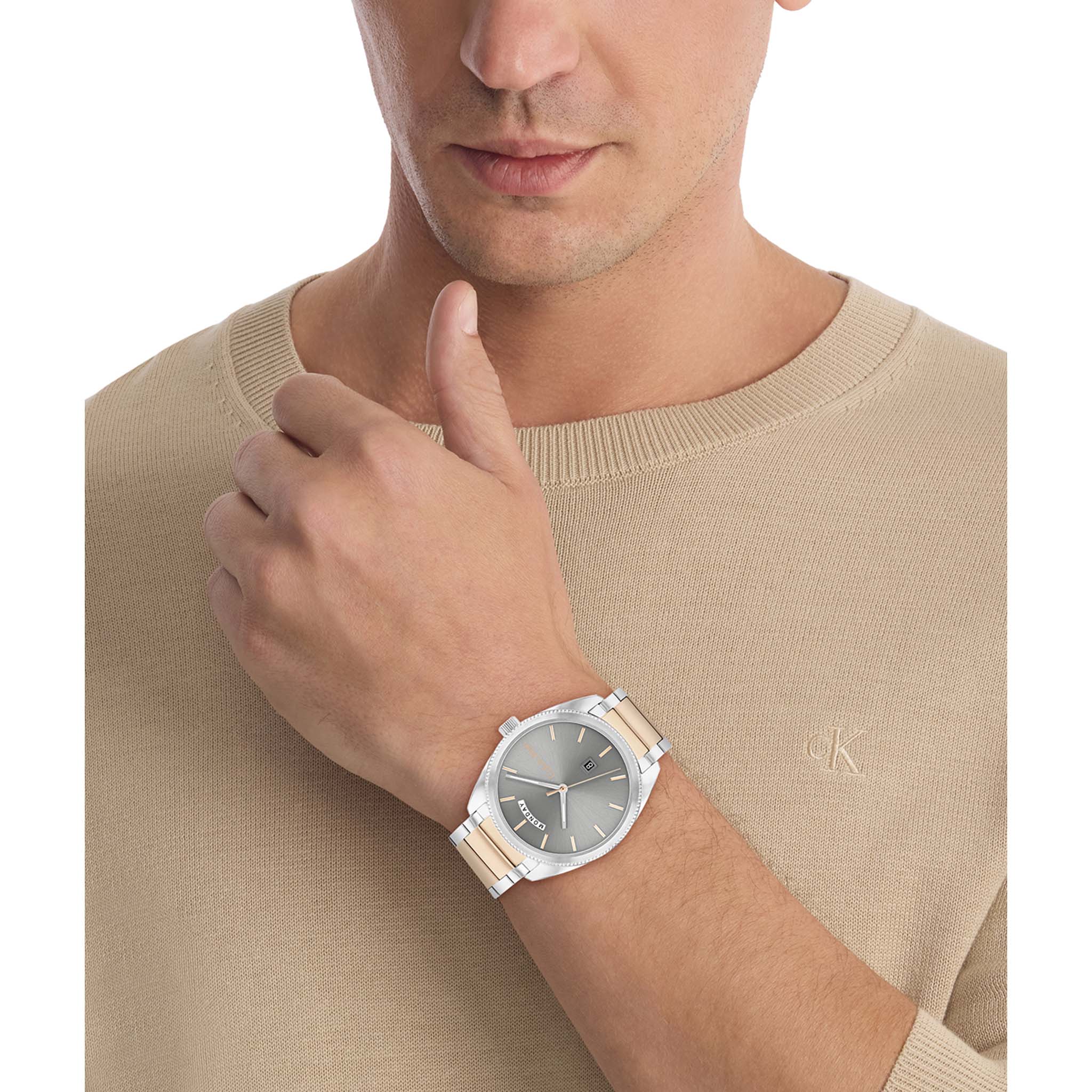 Calvin Klein Two-Tone Steel Cool Grey Dial Men's Watch - 25200449 - Image 5