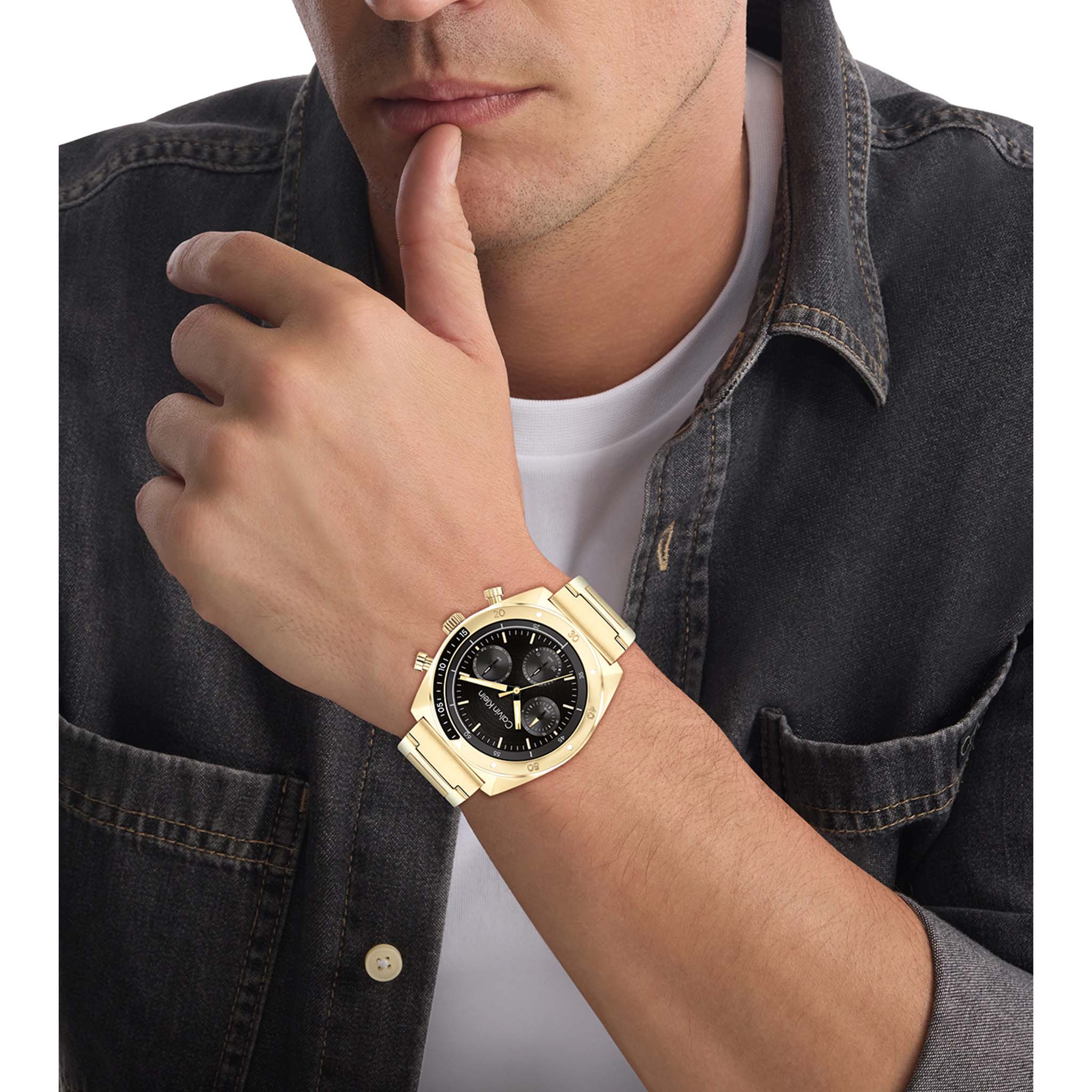 Calvin Klein Gold Steel Black Dial Multi-function Men's Watch - 25200465 - Image 5
