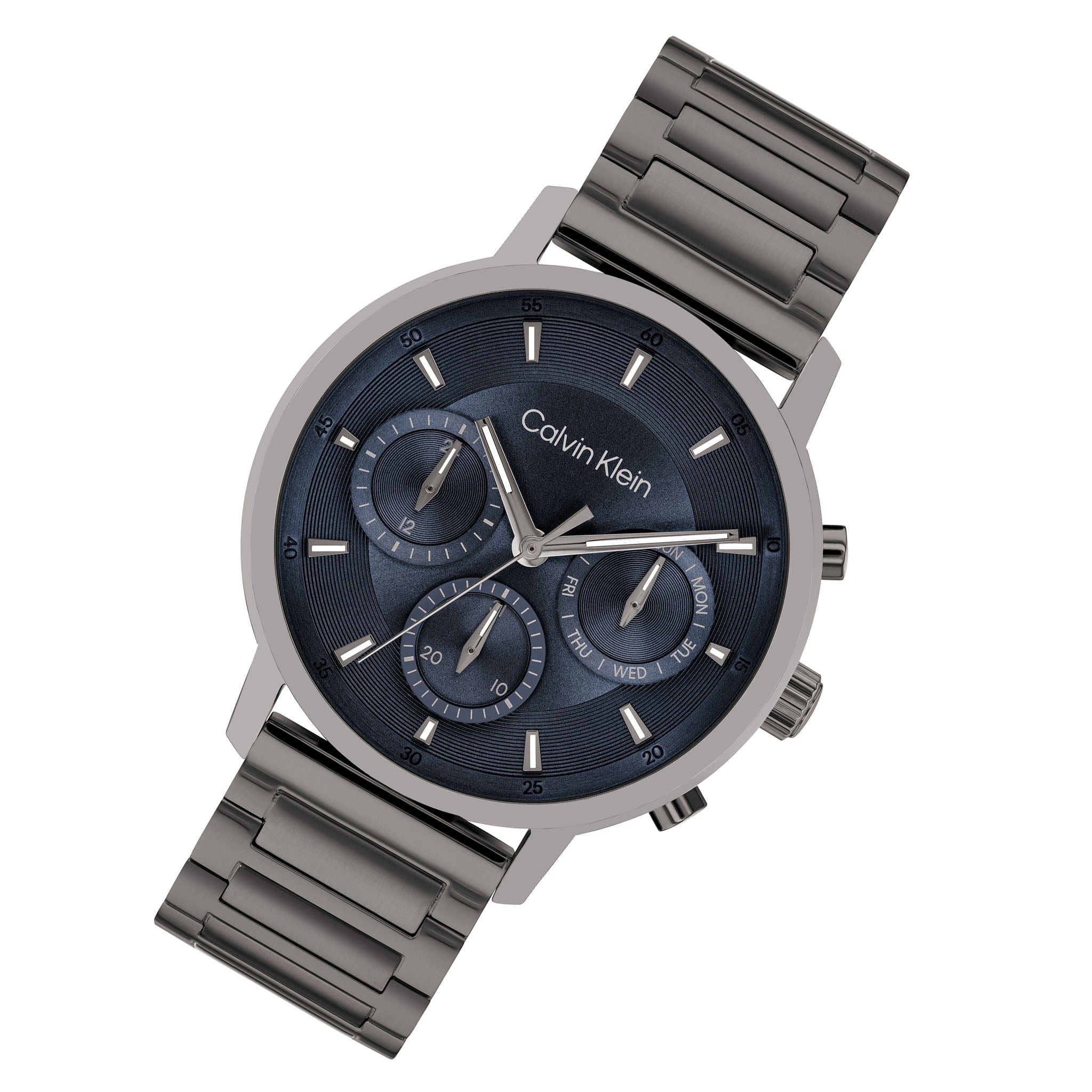 Calvin Klein Grey Steel Blue Dial Multi-function Men's Watch - 25200495 - Image 2