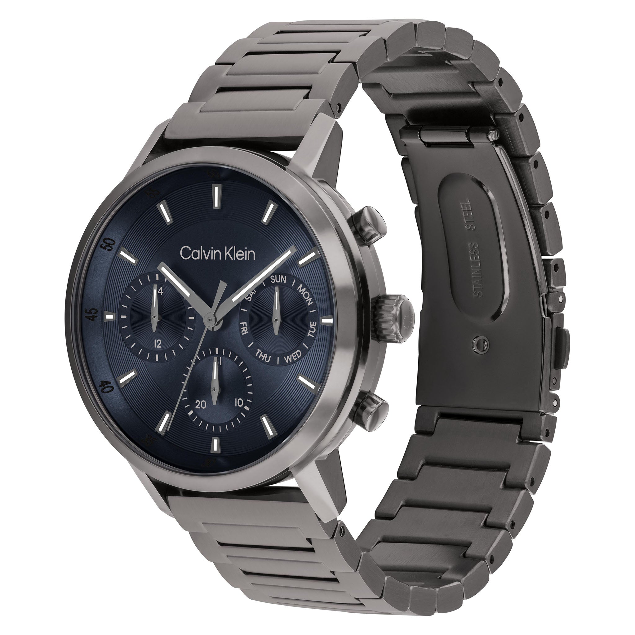 Calvin Klein Grey Steel Blue Dial Multi-function Men's Watch - 25200495 - Image 3