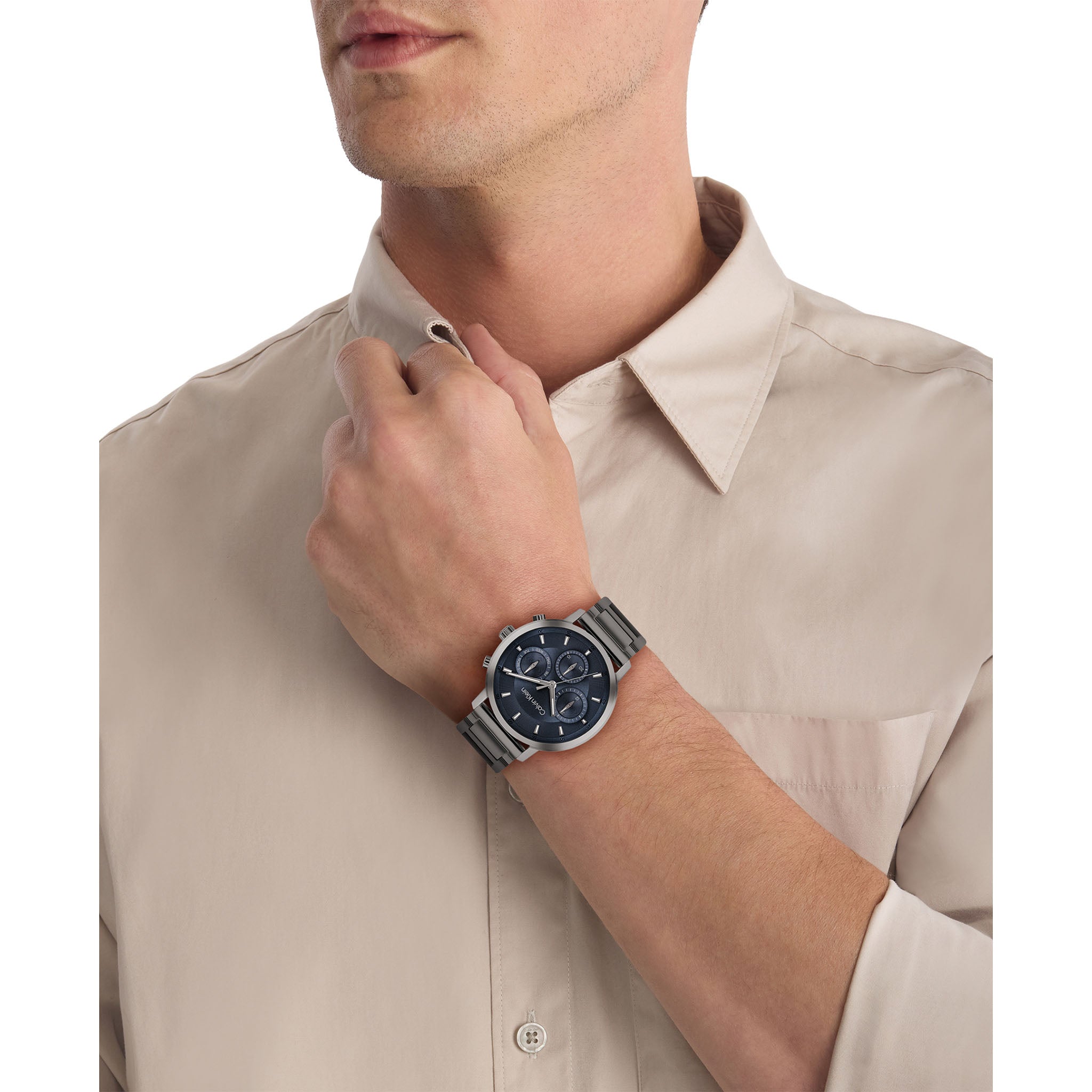 Calvin Klein Grey Steel Blue Dial Multi-function Men's Watch - 25200495 - Image 5