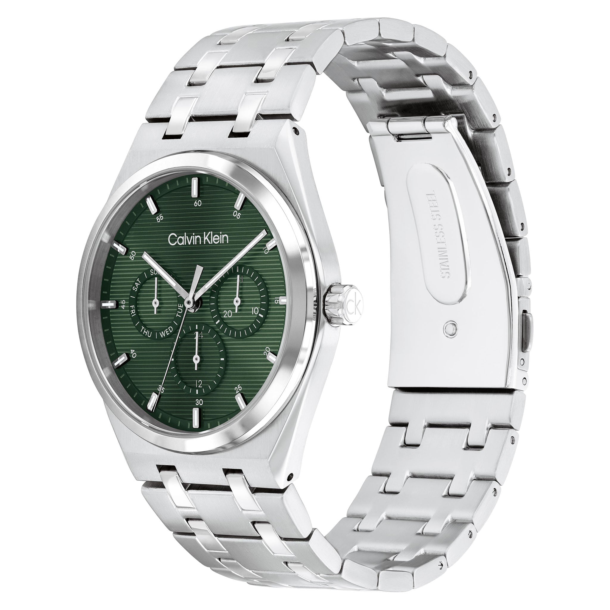 Calvin Klein Stainless Steel Green Dial Multi-function Men's Watch - 25200521 - Image 3