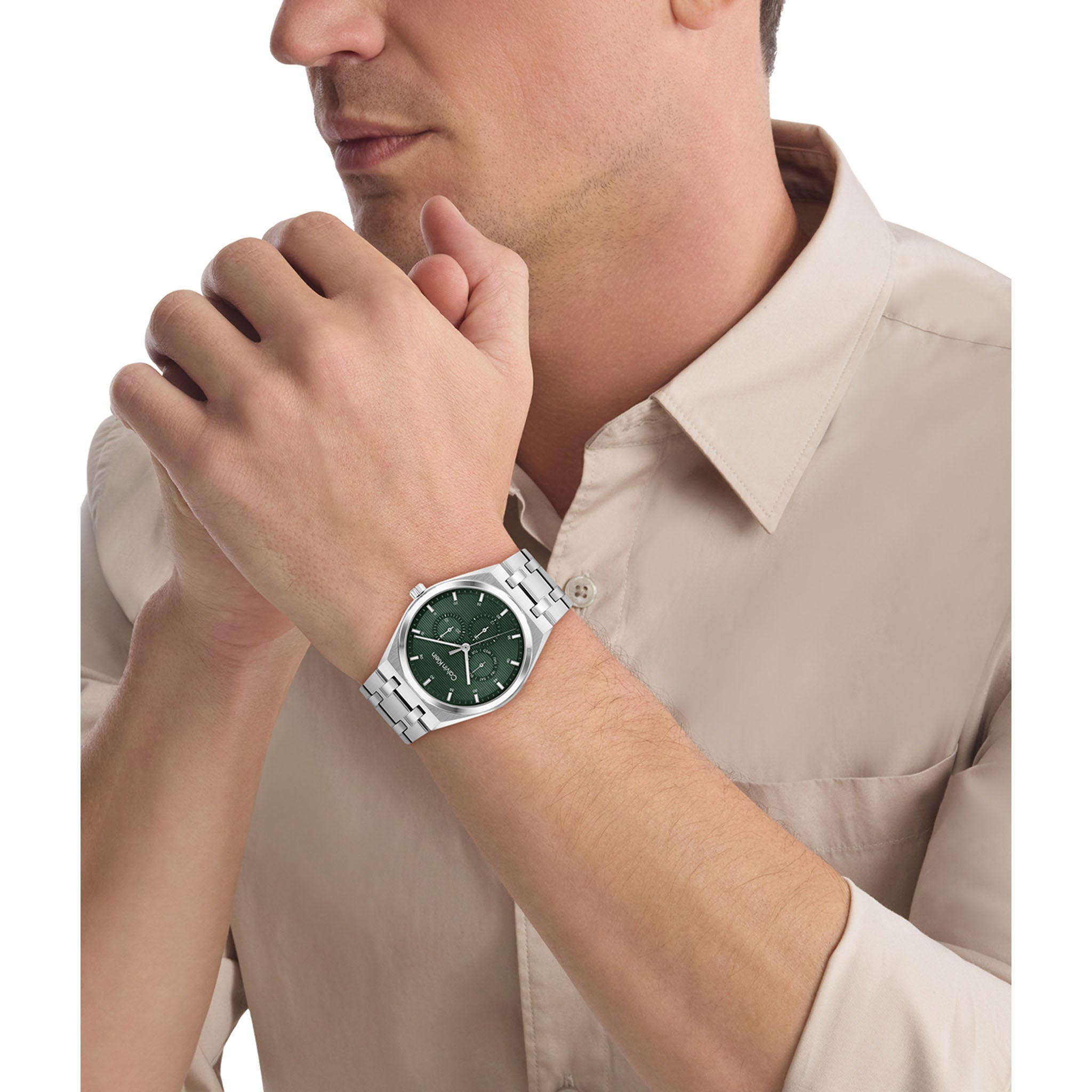 Calvin Klein Stainless Steel Green Dial Multi-function Men's Watch - 25200521 - Image 5