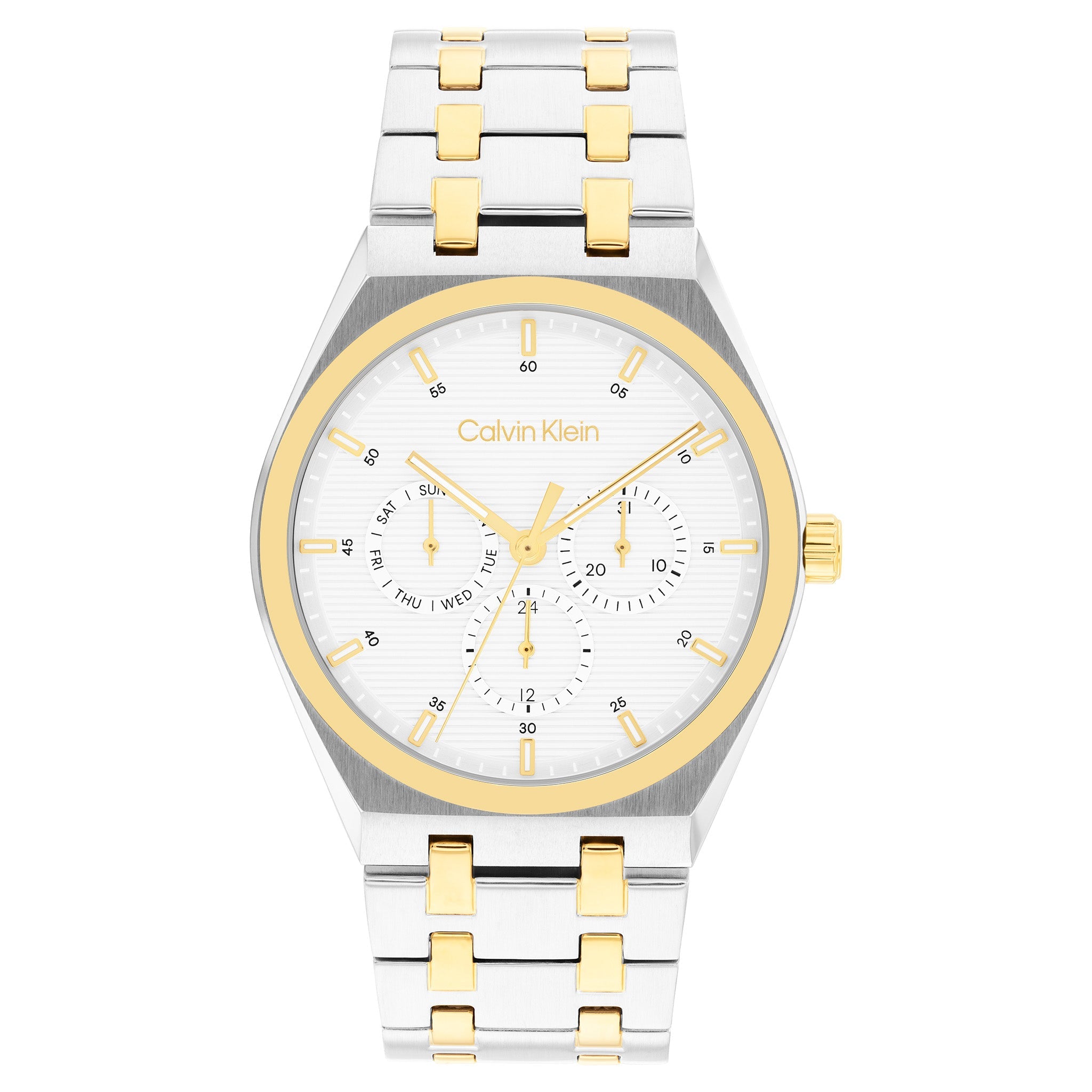 Calvin Klein Two-Tone Steel White Dial Multi-function Men's Watch - 25200533