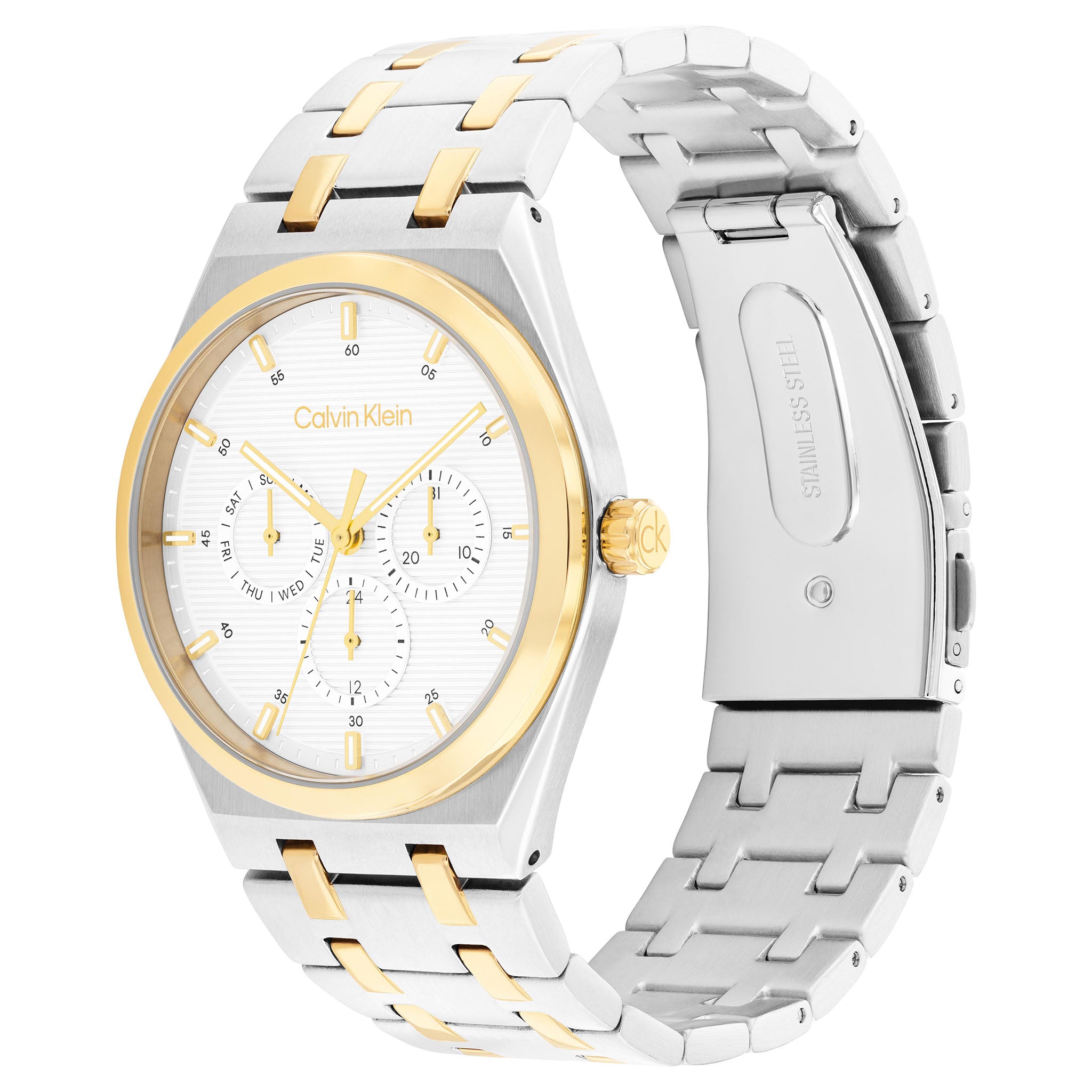 Calvin Klein Two-Tone Steel White Dial Multi-function Men's Watch - 25200533 - Image 3