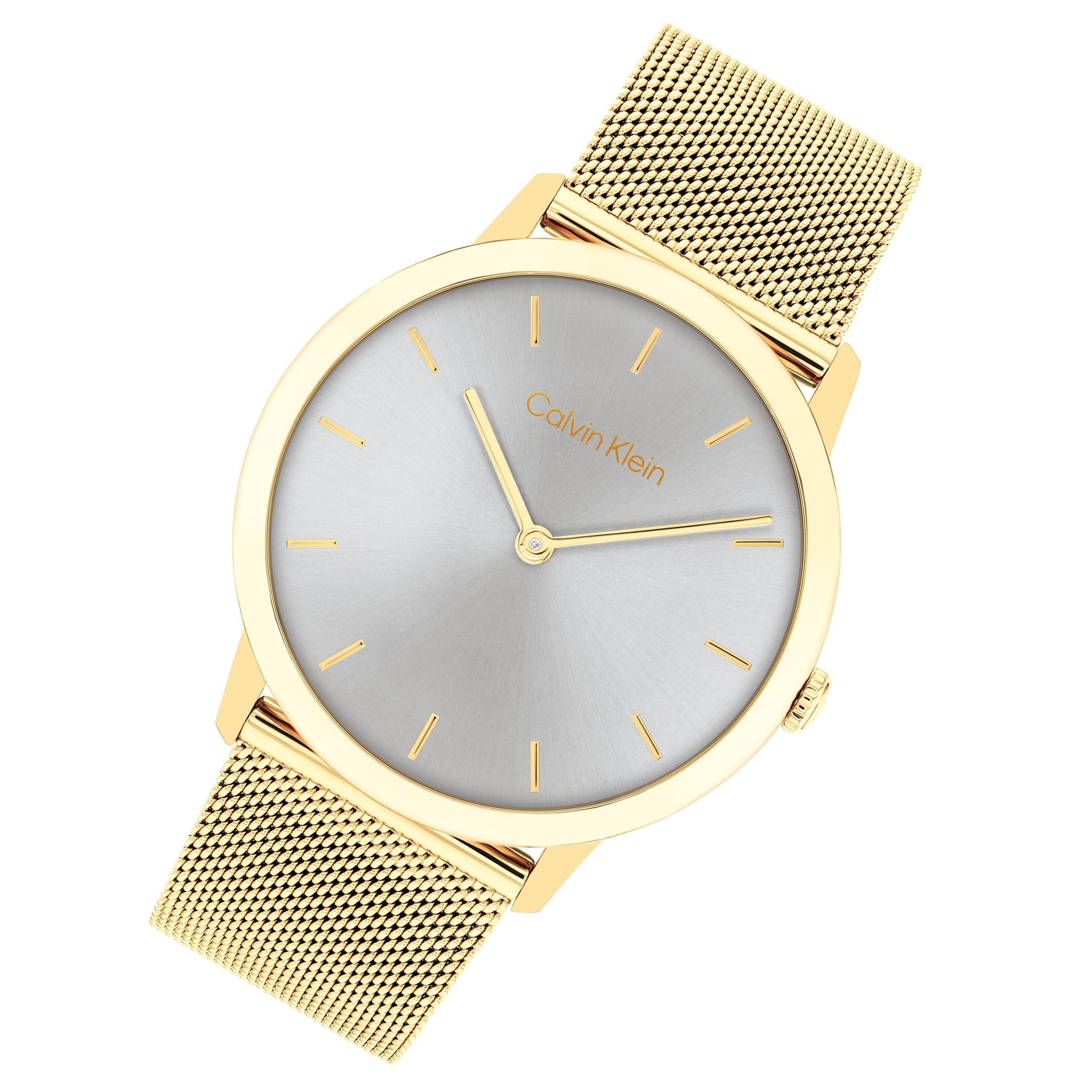 Calvin Klein Gold Steel Mesh Grey Dial Unisex Watch - 25300003 - Image 2