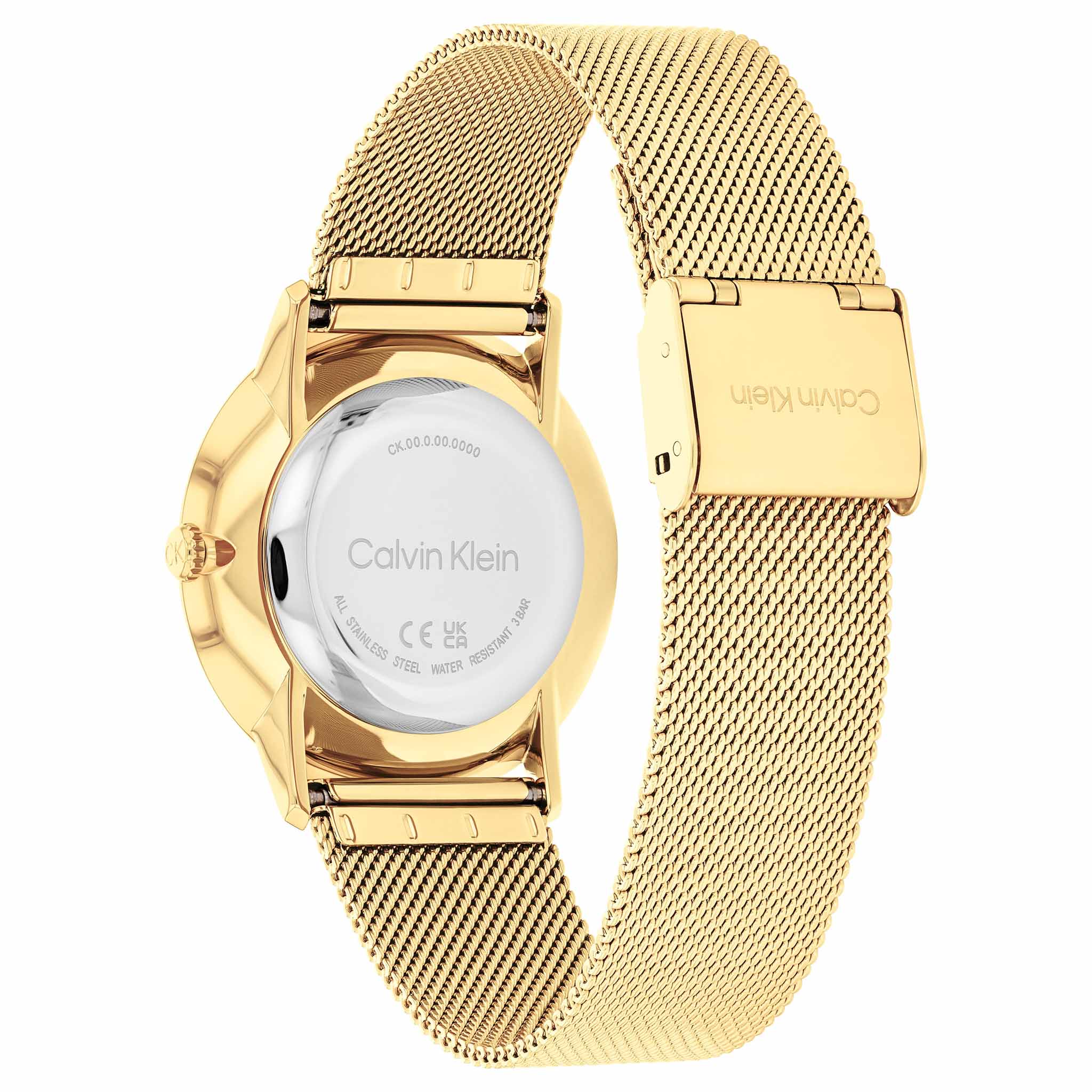 Calvin Klein Gold Steel Mesh Grey Dial Unisex Watch - 25300003 - Image 4