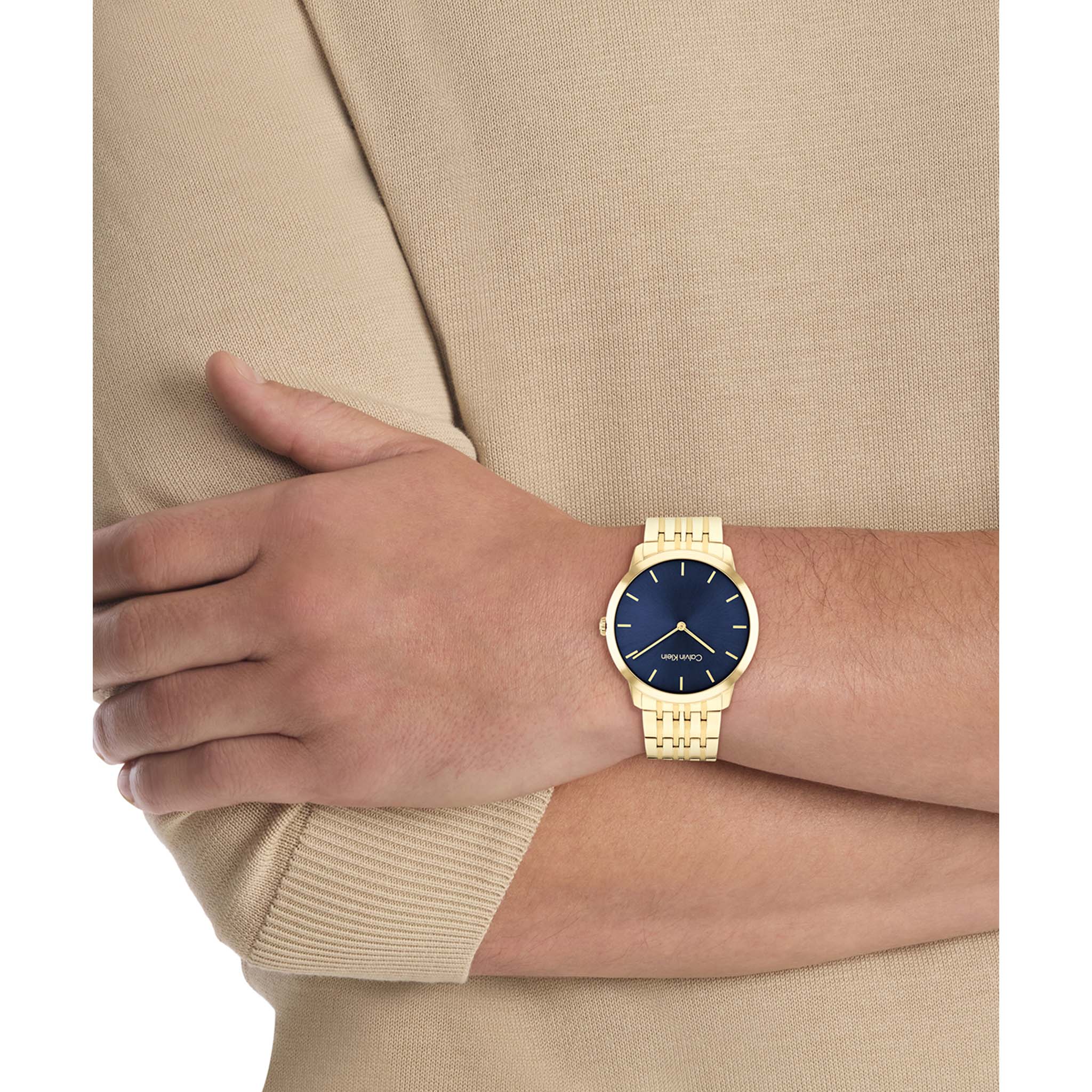 Calvin Klein Gold Steel Blue Dial Unisex Watch - 25300007 - Image 5