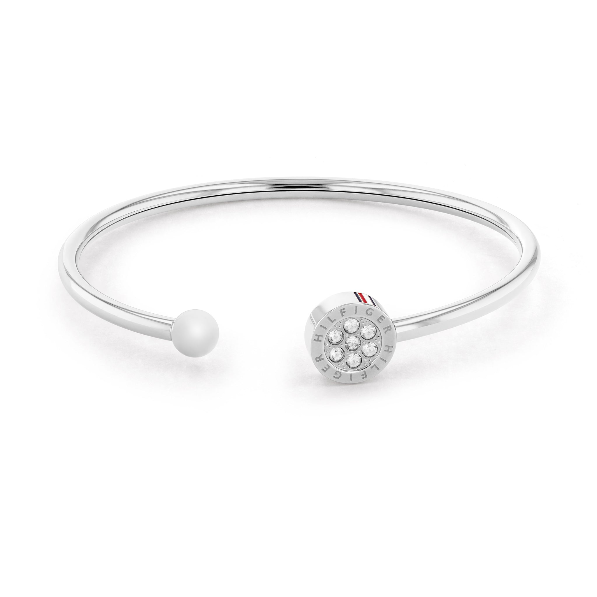 Tommy Hilfiger Jewellery Stainless Steel & Crystals Women's Open Bangle - 2780570
