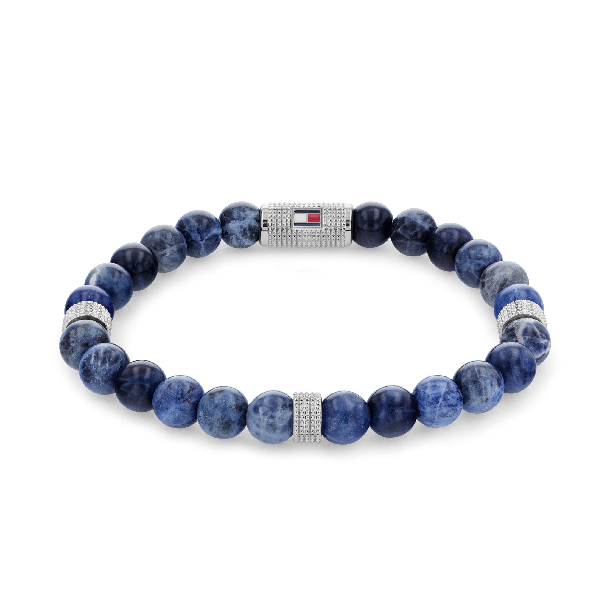 Tommy Hilfiger Jewellery Stainless Steel & Blue Dark Sodalite Bead & Blue Elastic Rop Men's Stone Bracelet - 2790436 - Image 2