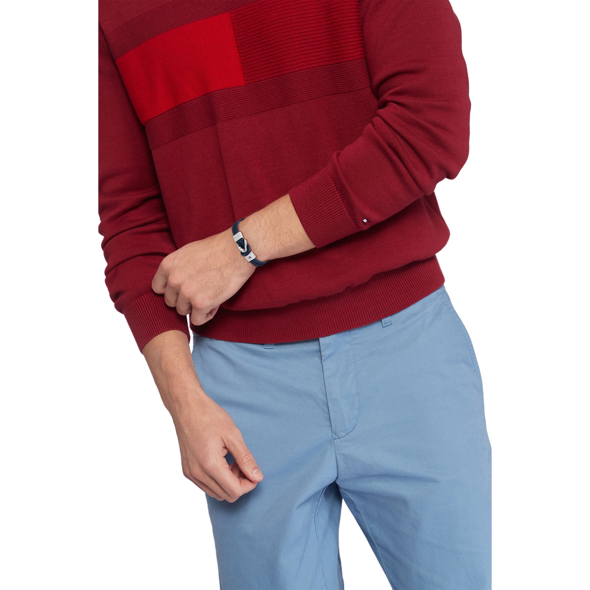 Tommy Hilfiger Jewellery Stainless Steel & Navy Leather Men's Bracelet - 2790443 - Image 3