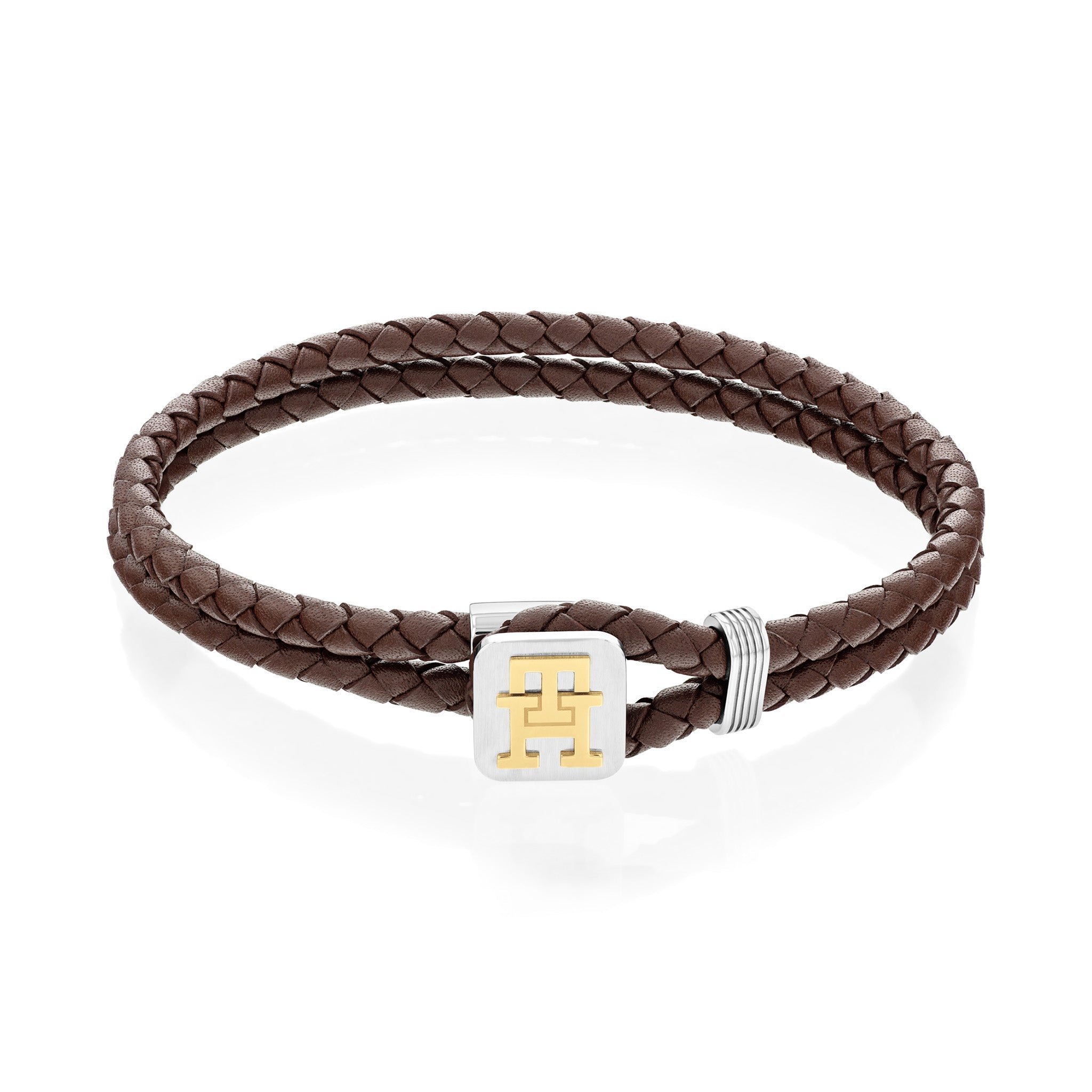 Tommy Hilfiger Jewellery Two-Tone Steel & Brown Leather Men's Bracelet - 2790532 - Image 2