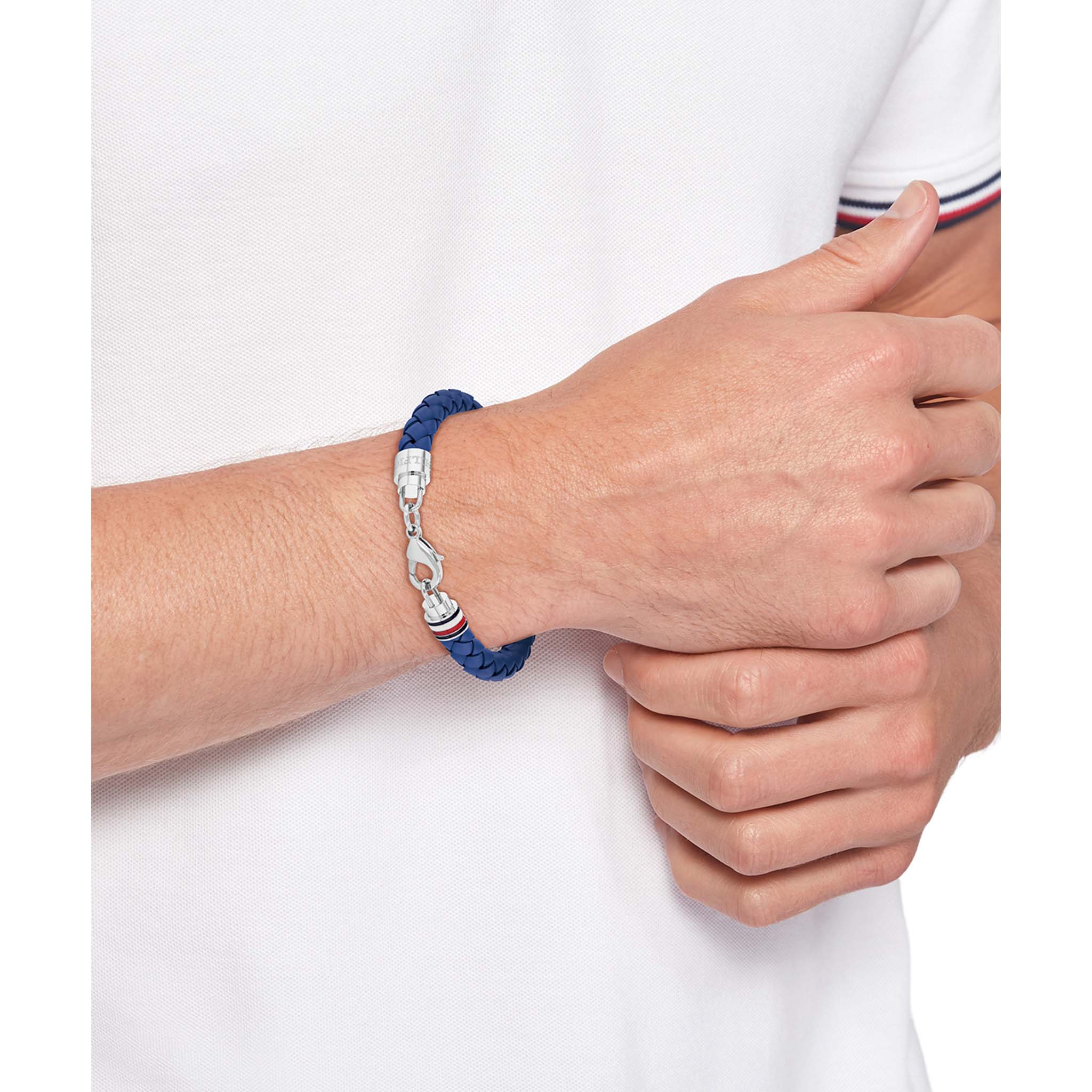 Tommy Hilfiger Jewellery Stainless Steel & Blue Leather Men's Bracelet - 2790548 - Image 3