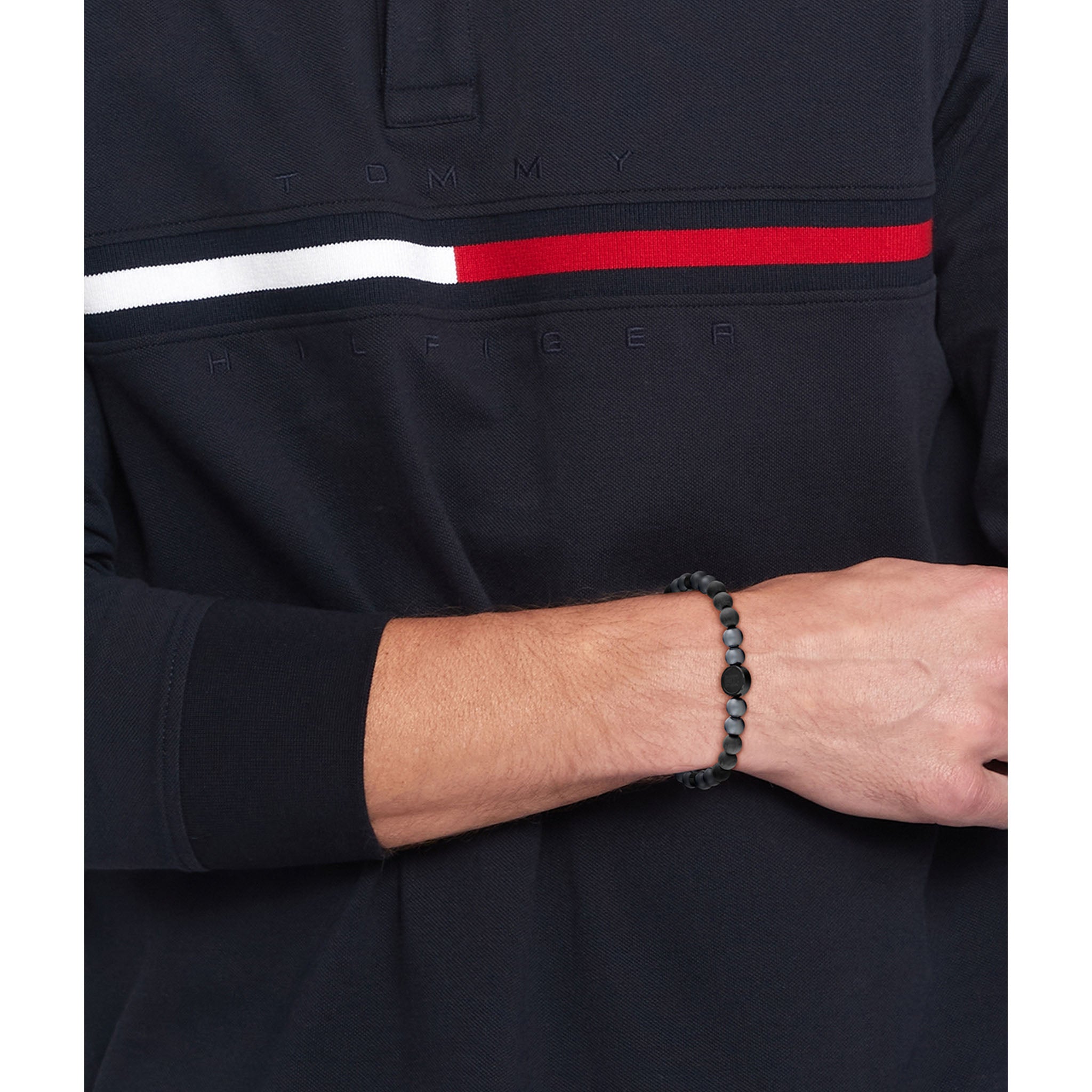 Tommy Hilfiger Jewellery Black Steel & Black Carbon & Nature Hematite Men's Bead Bracelet - 2790625 - Image 3