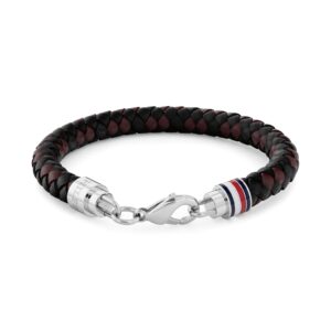 Tommy Hilfiger Jewellery Stainless Steel & Black & Brown Leather Men's Bracelet - 2790632