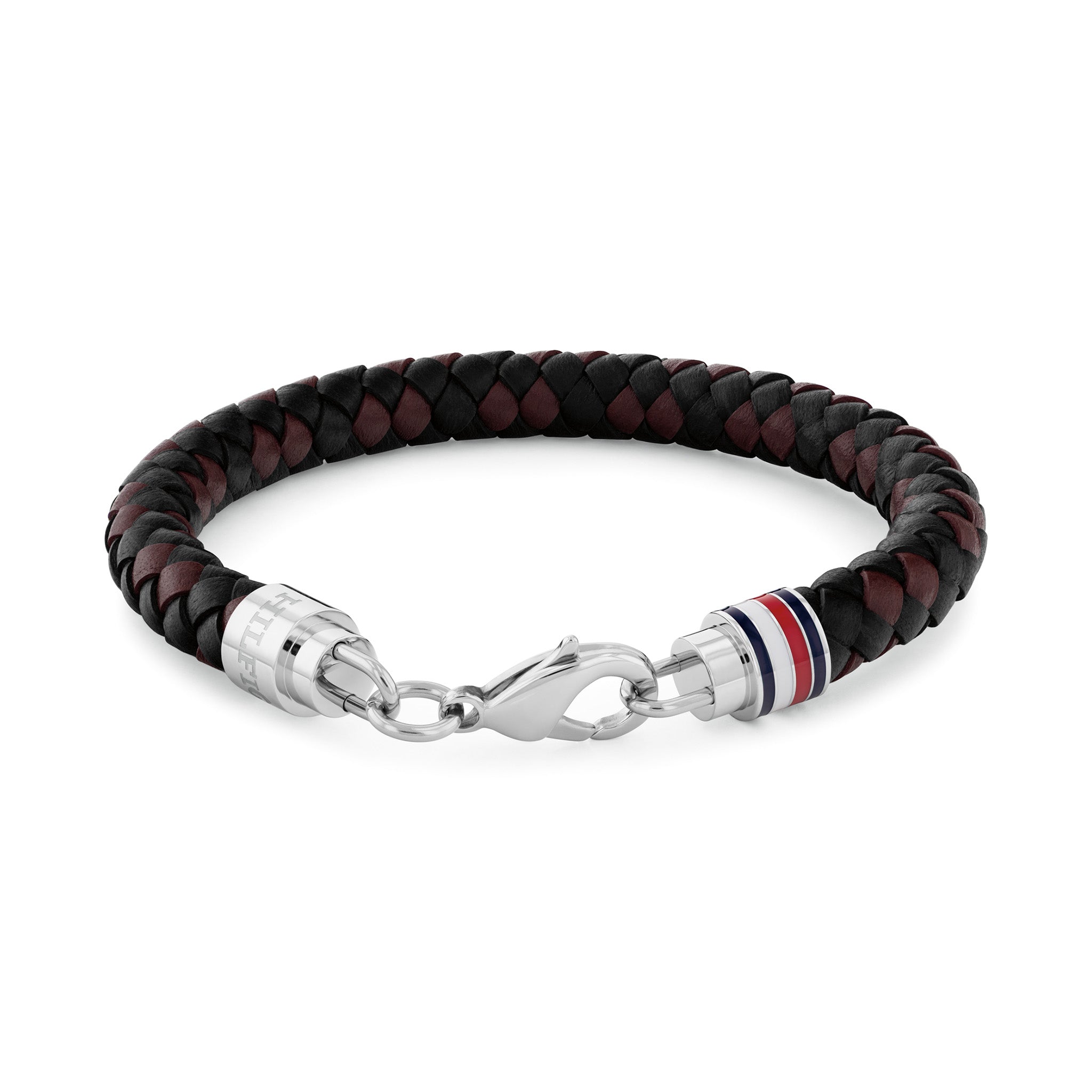 Tommy Hilfiger Jewellery Stainless Steel & Black & Brown Leather Men's Bracelet - 2790632