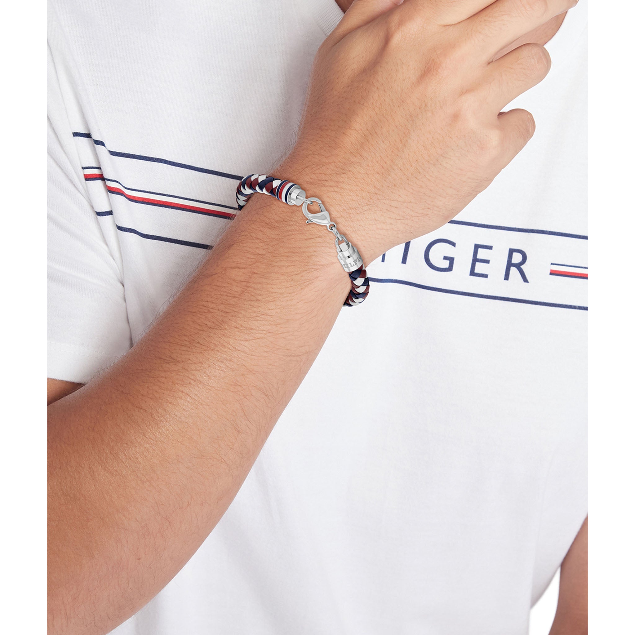 Tommy Hilfiger Jewellery Stainless Steel & Multicolour Leather Men's Leather Bracelet - 2790633 - Image 3
