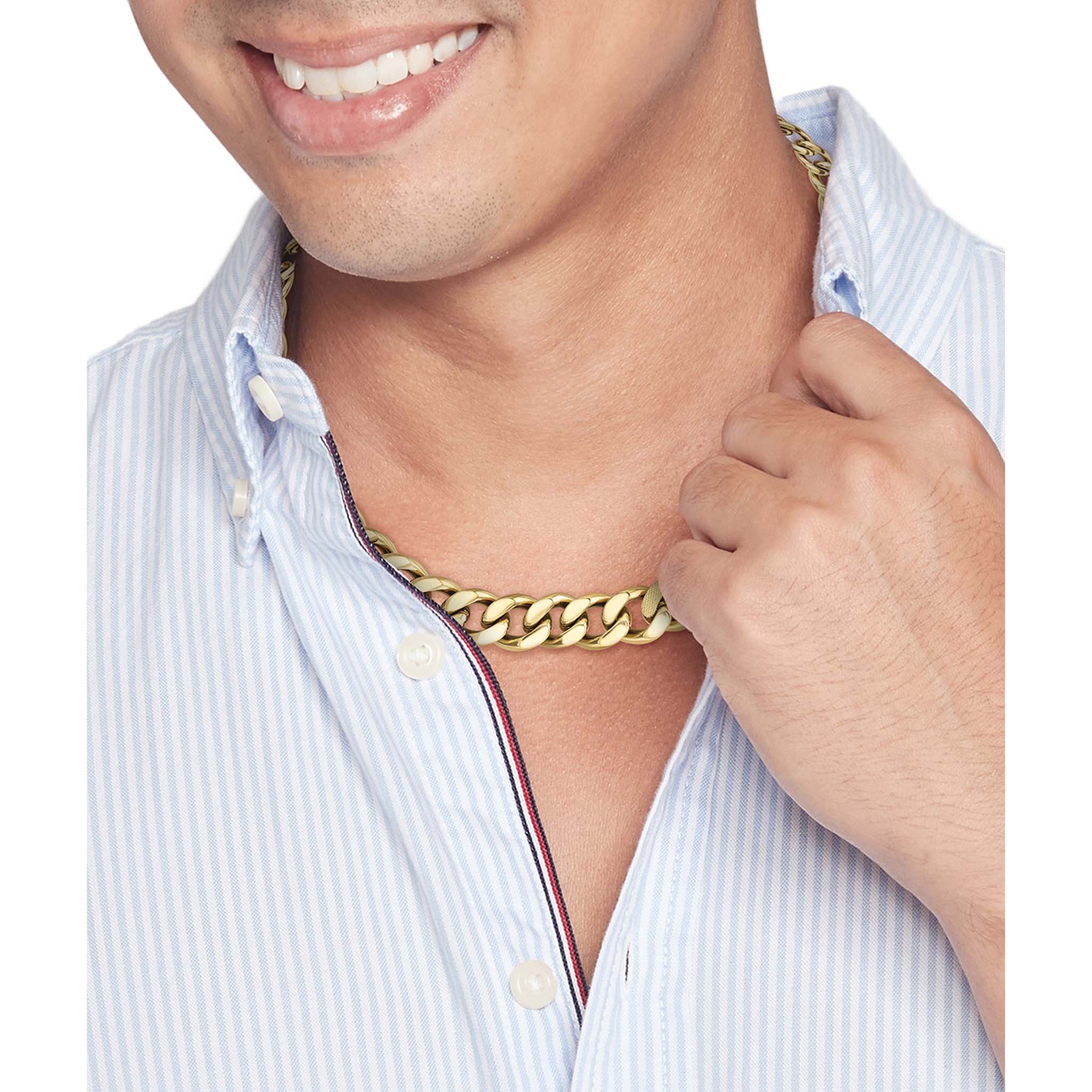 Tommy Hilfiger Jewellery Gold Steel Men's Chain Necklace - 2790636 - Image 3