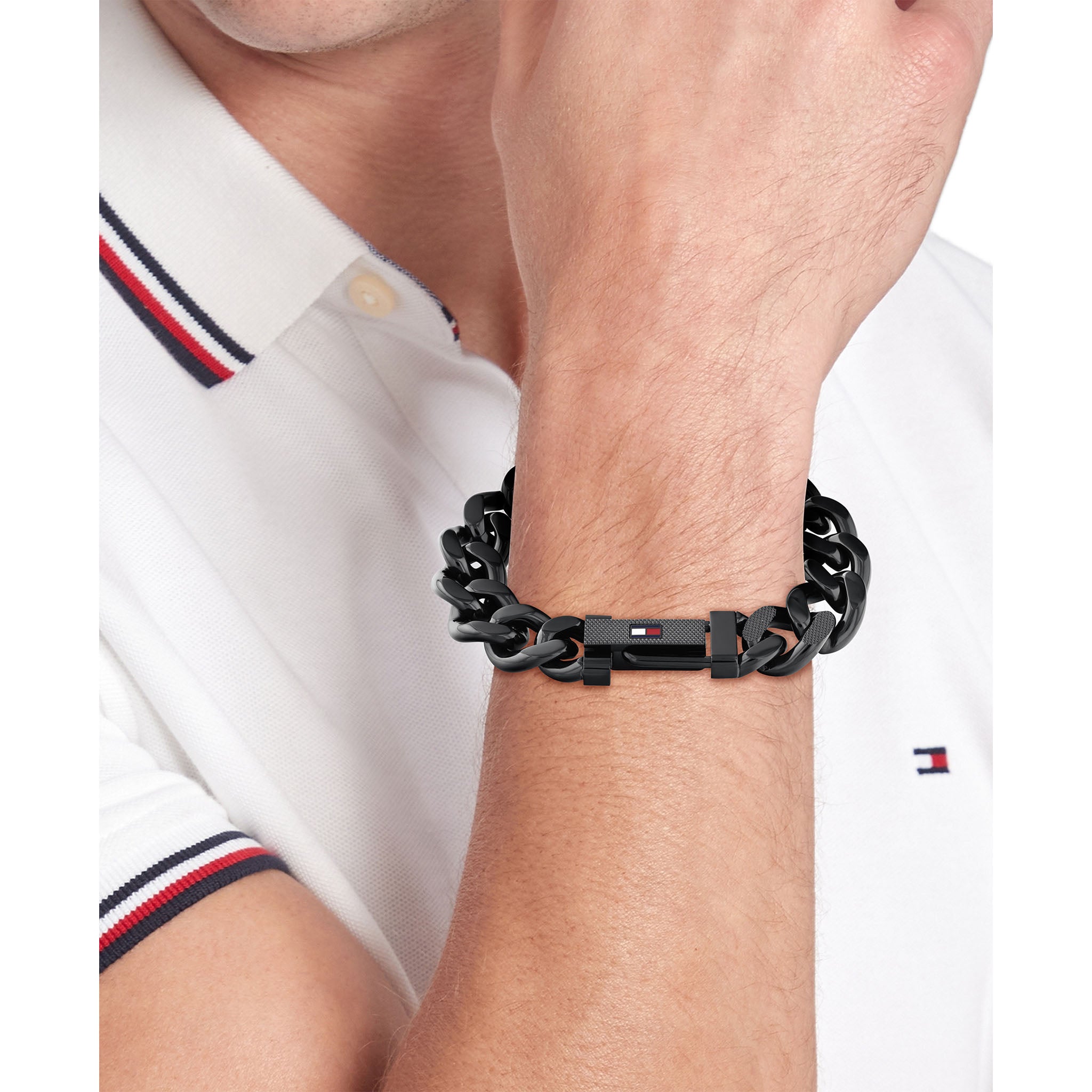 Tommy Hilfiger Jewellery Black Steel Men's Chain Bracelet - 2790639 - Image 3