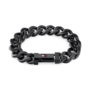 Tommy Hilfiger Jewellery Black Steel Men's Chain Bracelet - 2790639