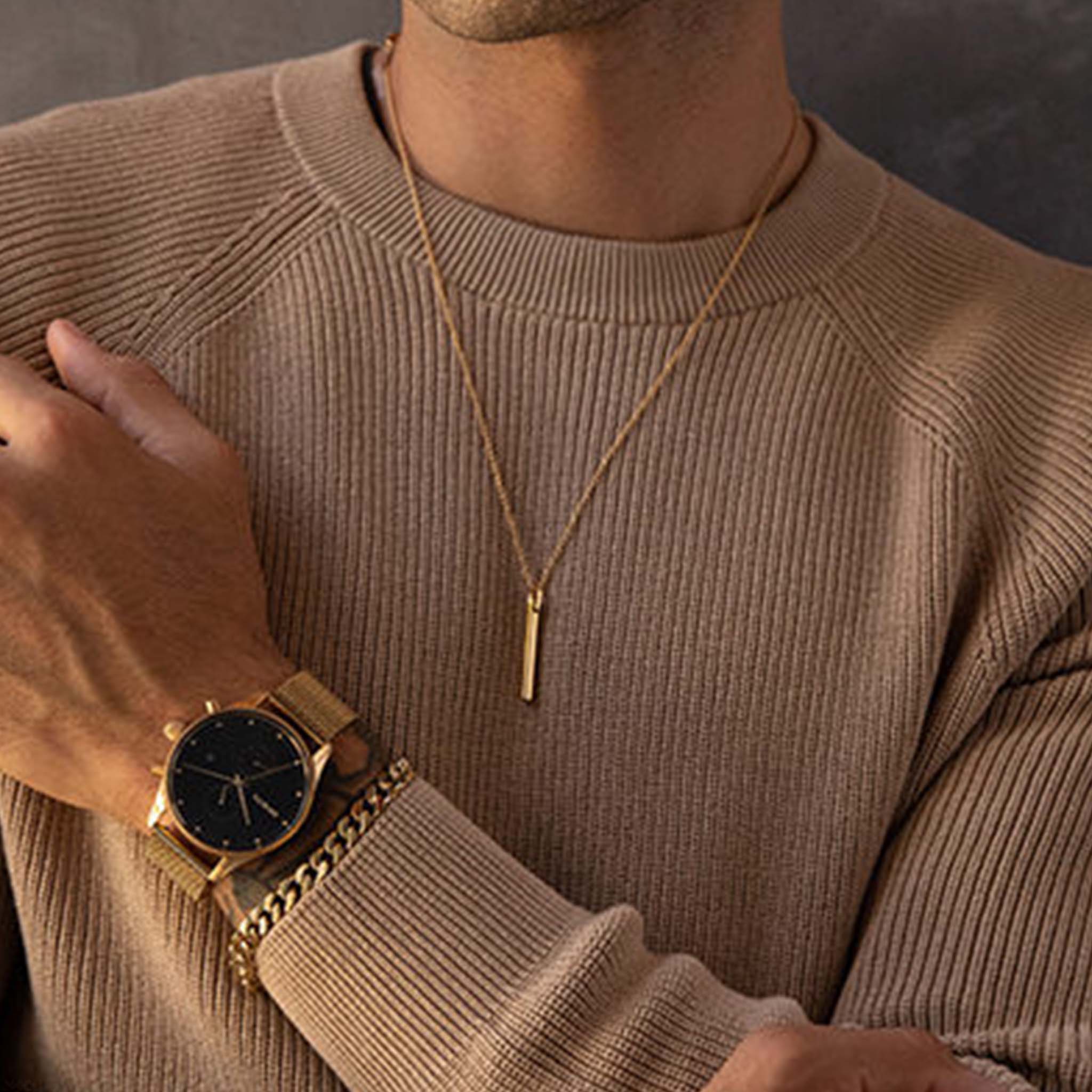 MVMT Jewellery Gold Steel Men's Pendant Necklace - 28200155 - Image 4