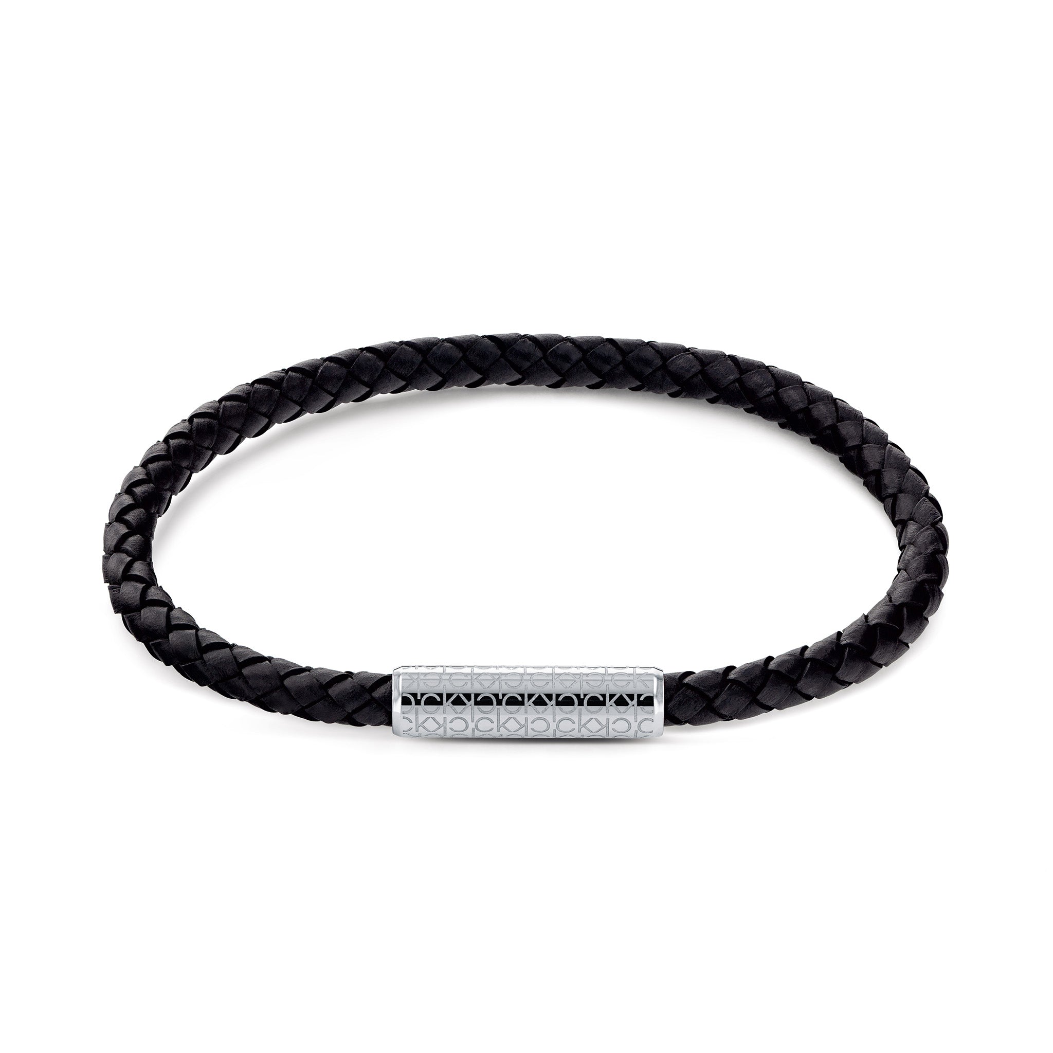Calvin Klein Jewellery Stainless Steel & Black Leather Men's Bracelet - 35000101 - Image 2