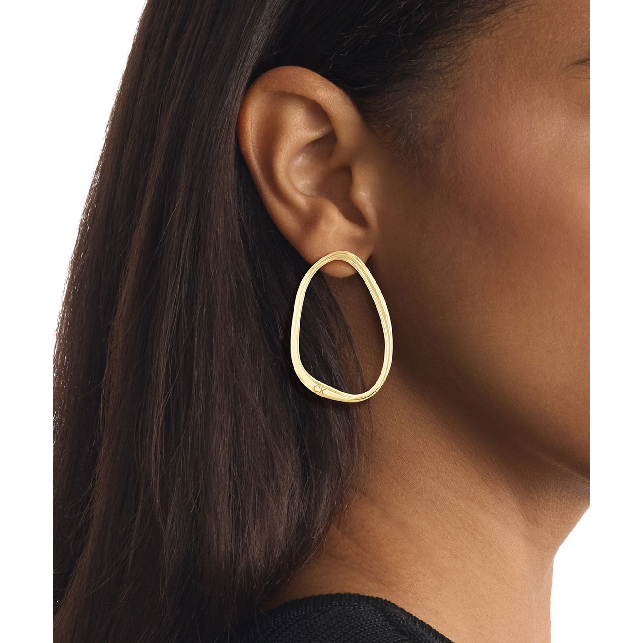 Calvin Klein Jewellery Gold Steel Women's Hoop Earrings - 35000451 - Image 4
