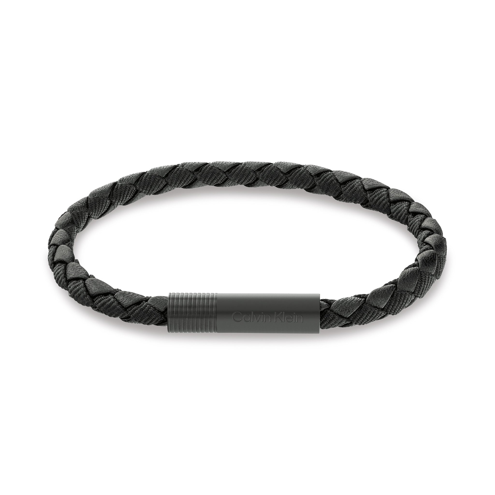 Calvin Klein Jewellery Black Steel & Leather Men's Bracelet - 35100025 - Image 2