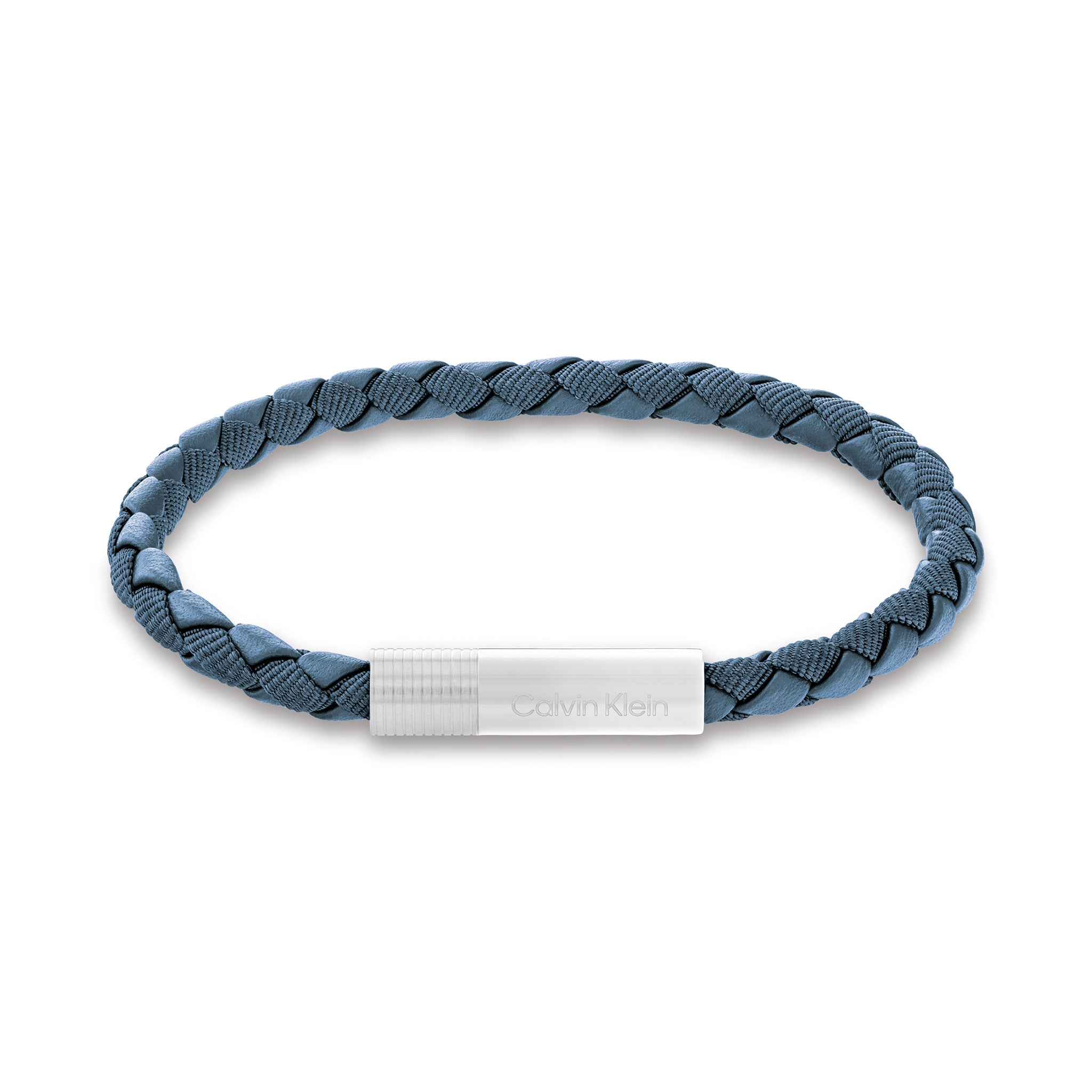 Calvin Klein Jewellery Stainless Steel & Blue Leather Men's Bracelet - 35100026 - Image 2
