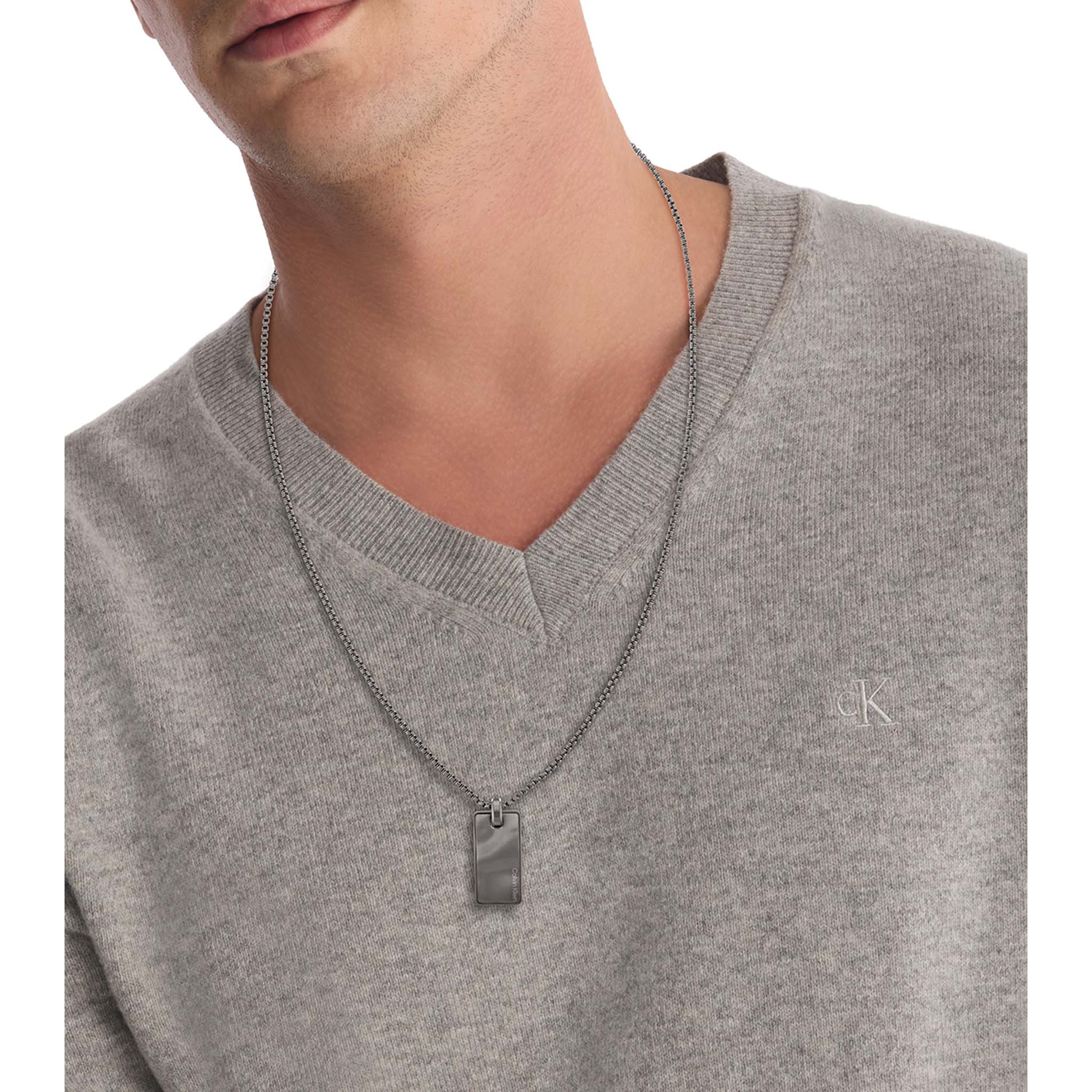 Calvin Klein Jewellery Grey Steel Men's Pendant Necklace - 35100032 - Image 4