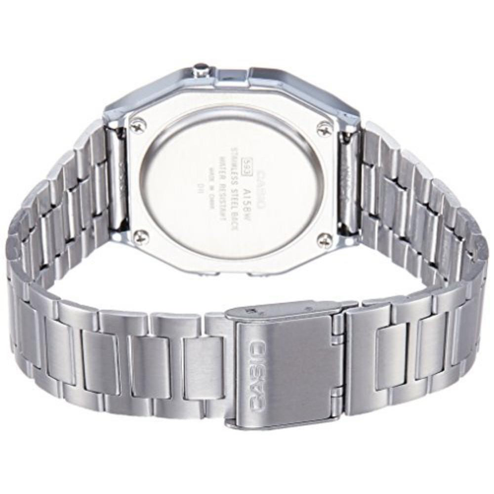 Casio Classic Stainless Steel Digital Unisex Watch - A158WA-1A - Image 4