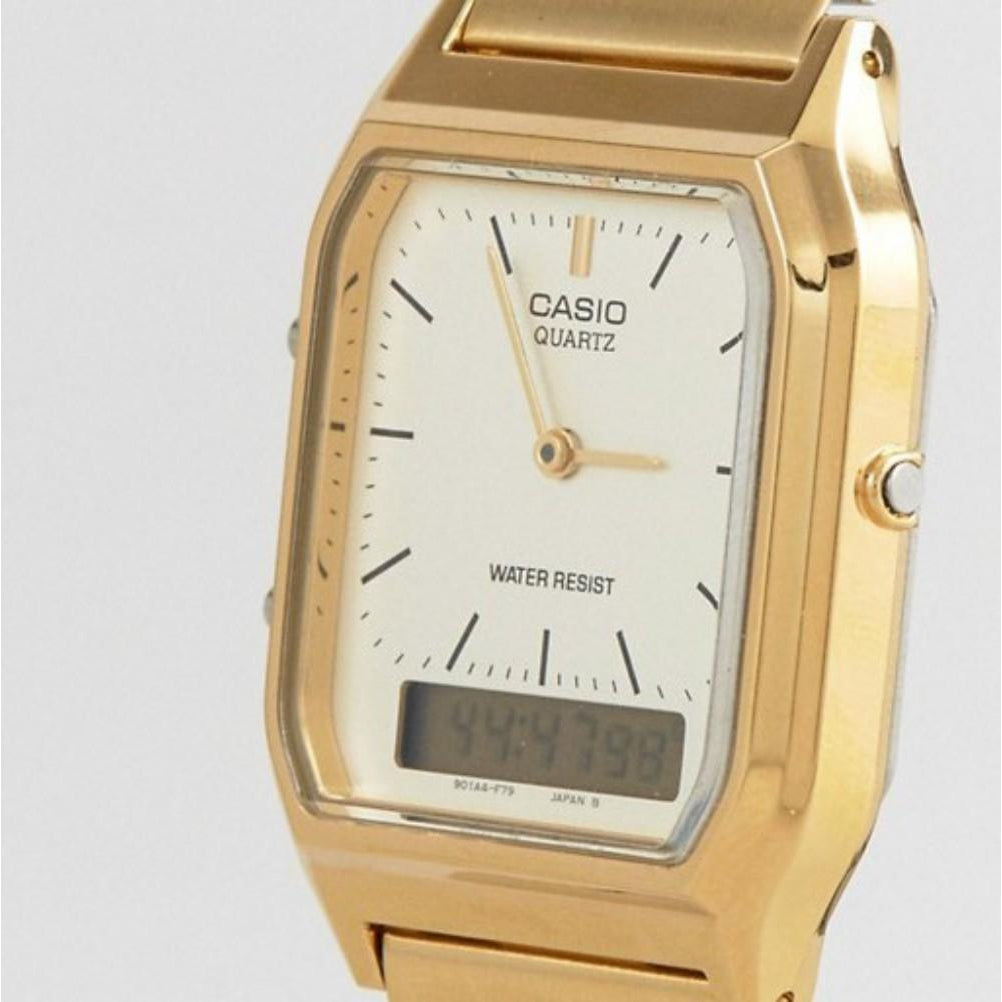 Casio Classic Gold Steel Analogue-Digital Unisex Watch - AQ230GA-9DS - Image 6