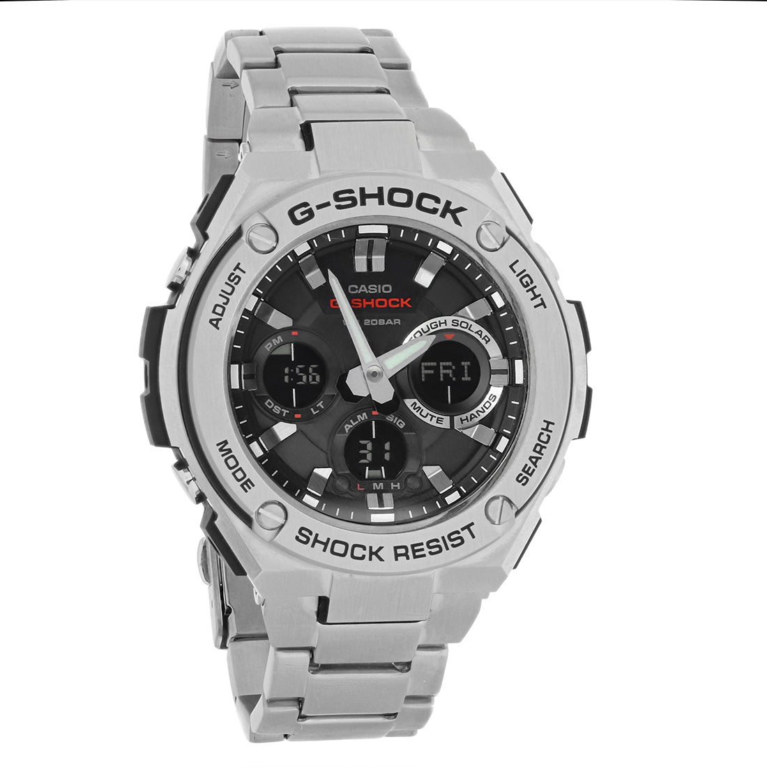 Casio G-SHOCK G-STEEL Duo Chronograph Men's Solar Watch - GSTS110D-1A - Image 4