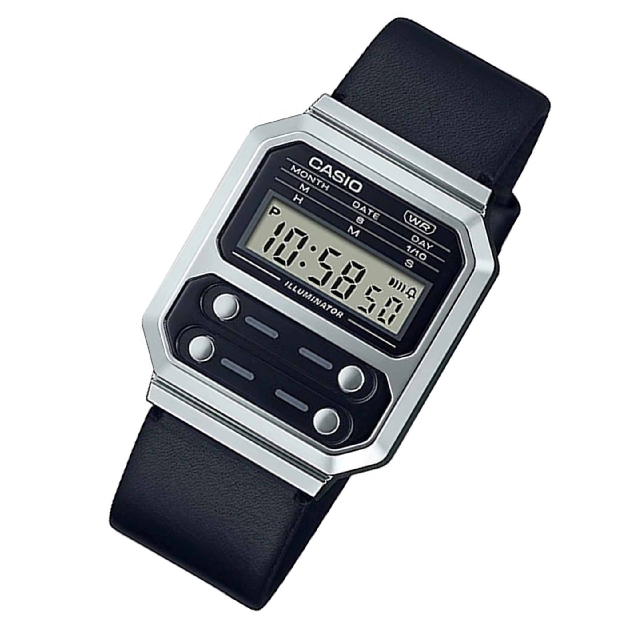 Casio Vintage Black Resin Digital Men's Watch - A100WEL-1A - Image 2