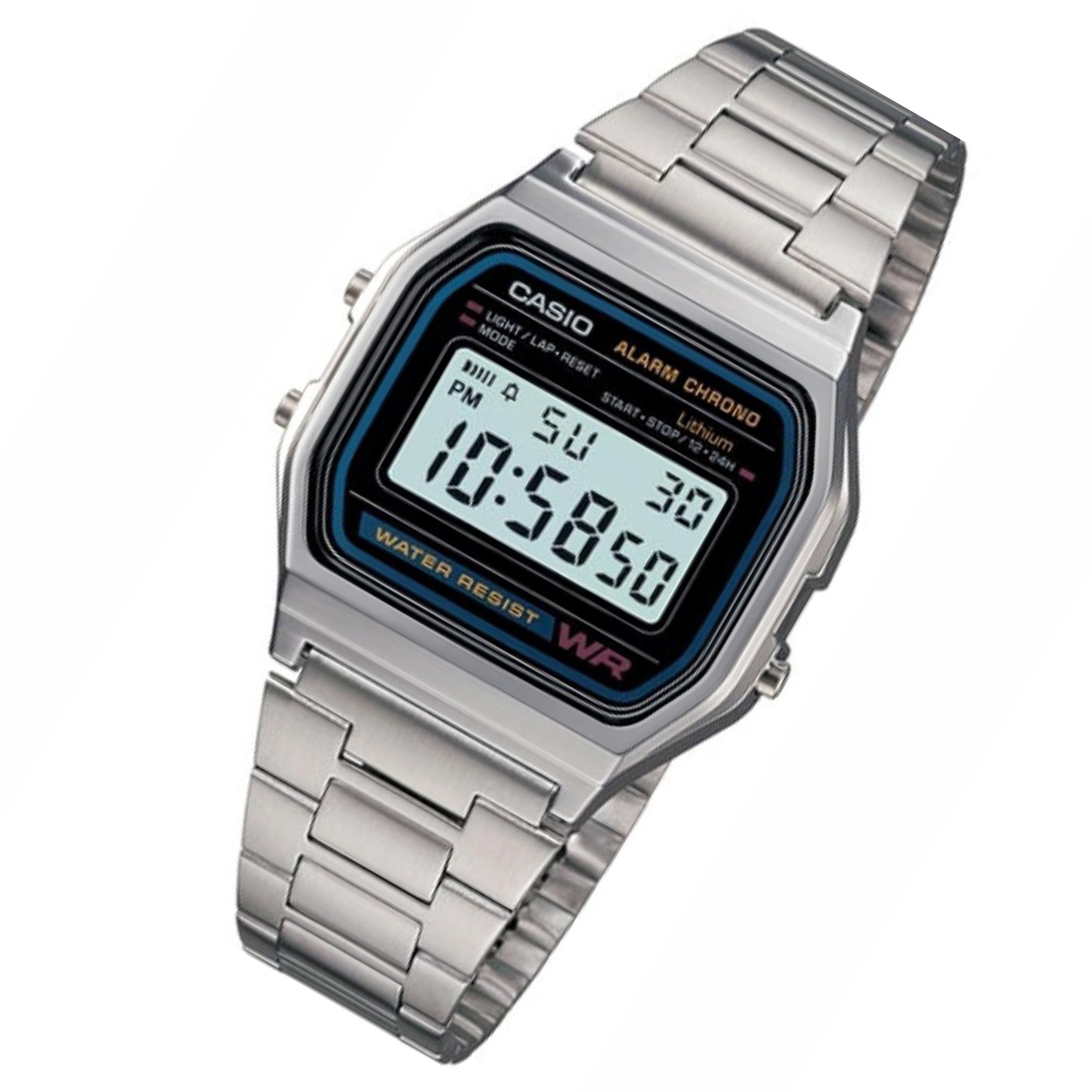 Casio Classic Stainless Steel Digital Unisex Watch - A158WA-1A - Image 2