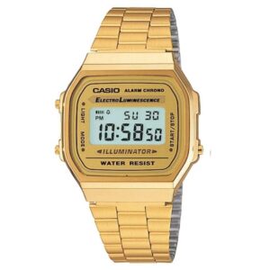 Casio Retro Gold Steel Digital Dial Unisex Watch - A168WG-9W