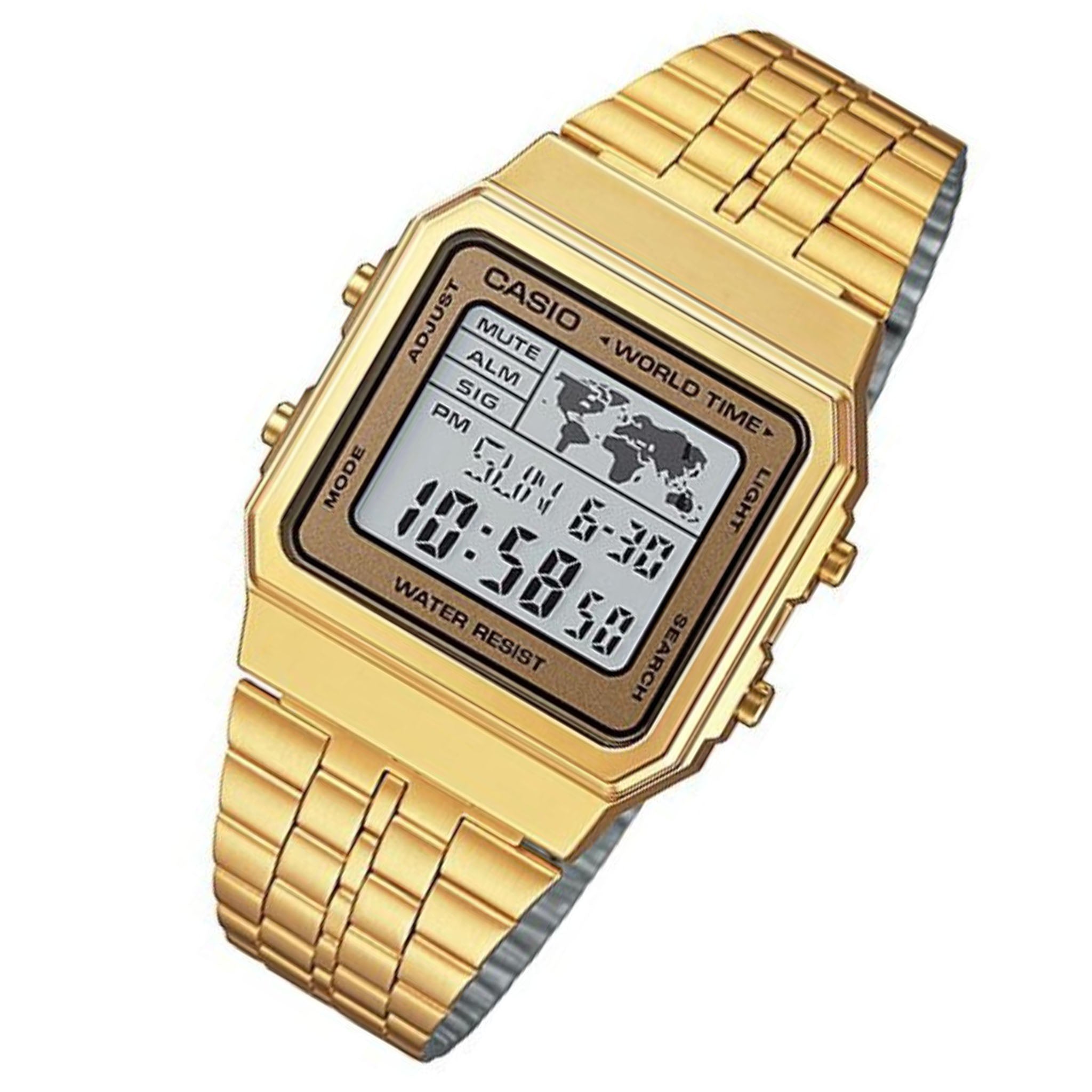 Casio Retro Gold Steel Digital Dial Unisex Watch - A500WGA-9D - Image 2