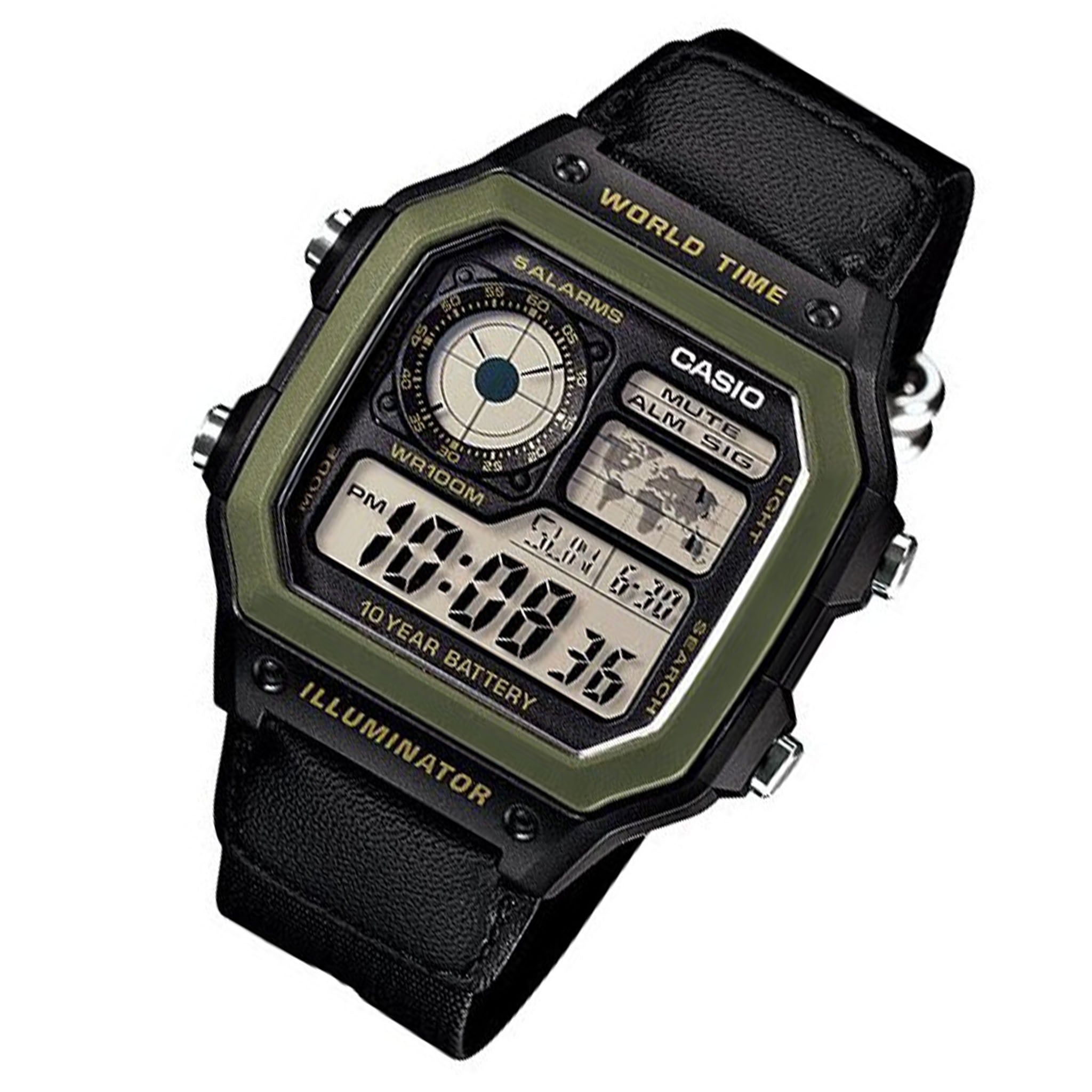 Casio World Time Classic Digital Men's Watch - AE1200WHB-1B - Image 2
