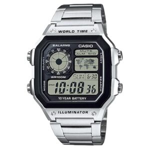 Casio Vintage Stainless Steel Black Dial Digital Men's Watch - AE1200WHD-1A