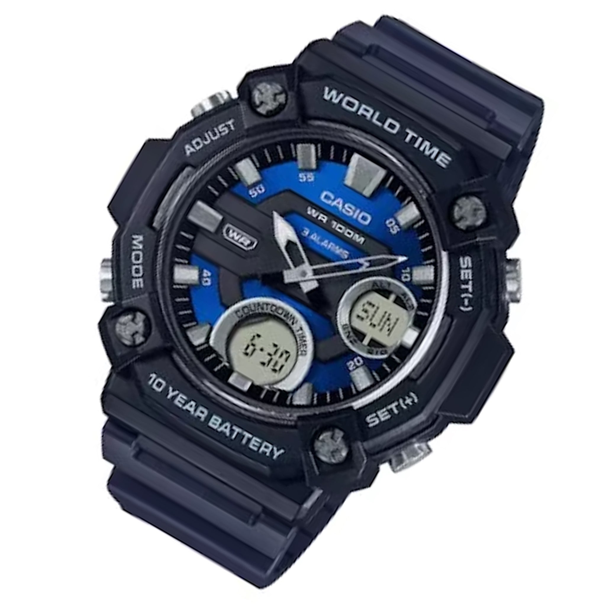 Casio Black Resin Analogue-Digital Men's Watch - AEQ120W-2A - Image 2