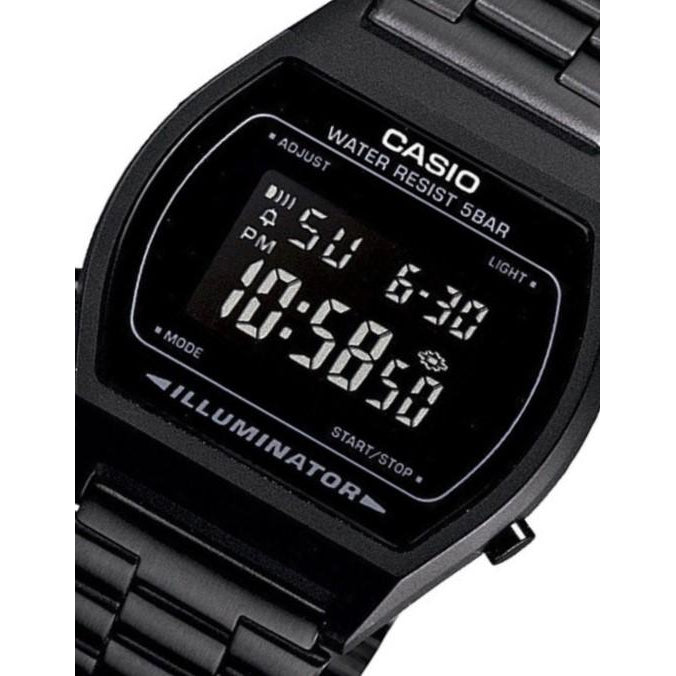 Casio Classic Black Stainless Steel Alarm Unisex Watch - B640WB-1B - Image 2