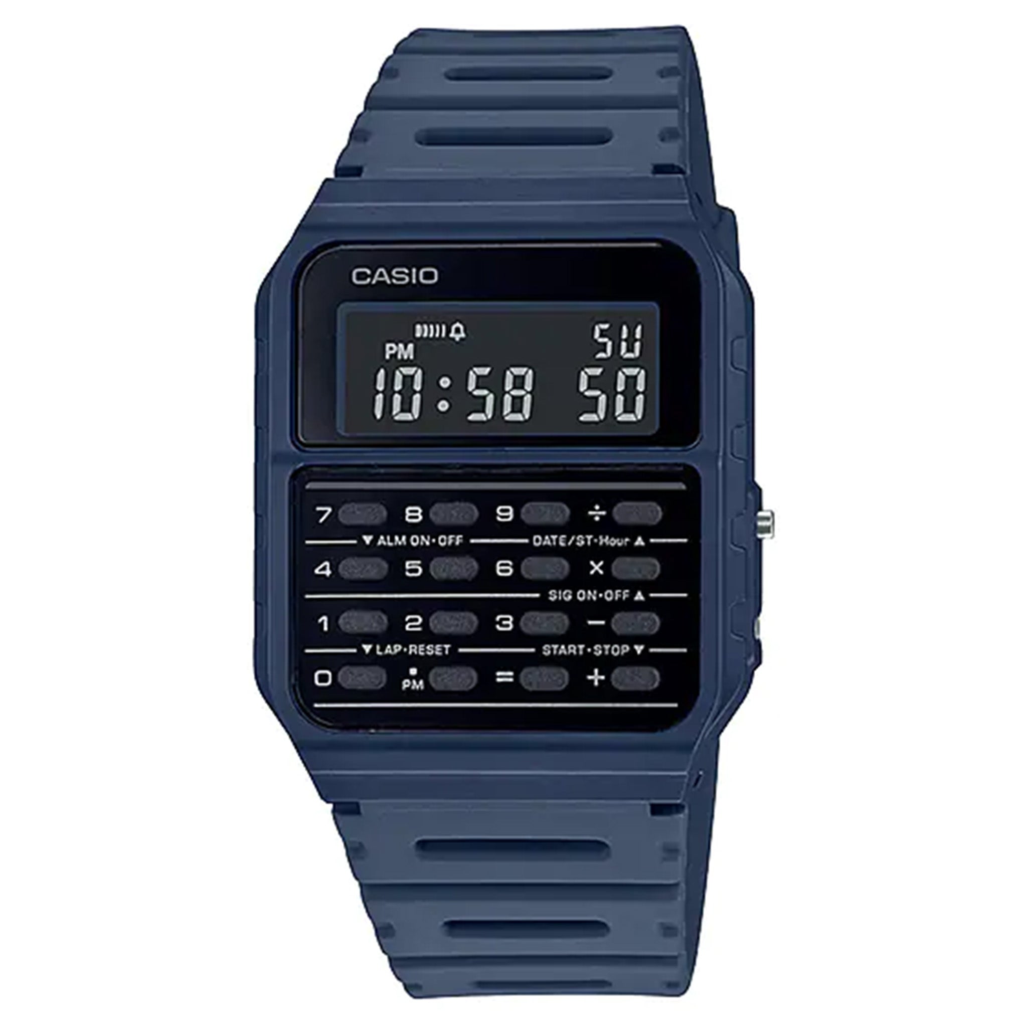 Casio Vintage Calculator Blue Resin Digital Men's Watch - CA53WF-2B