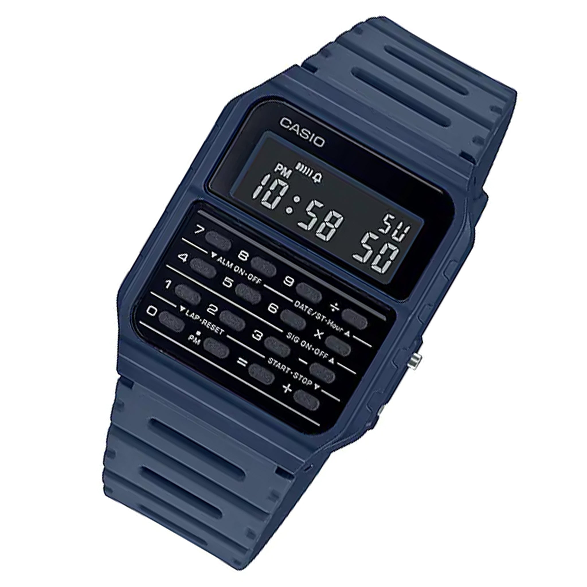 Casio Vintage Calculator Blue Resin Digital Men's Watch - CA53WF-2B - Image 2