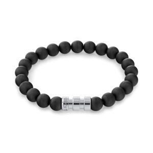 Calvin Klein Jewellery Stainless Steel & Black Onyx Round Bead & Elastic Rope Men's Bracelet - 35000104