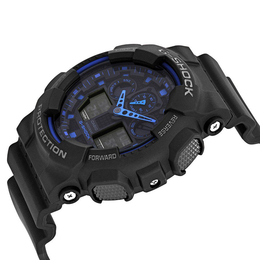 Casio G-SHOCK 55mm Black Resin Analogue-Digital Men's Watch - GA100-1A2 - Image 5