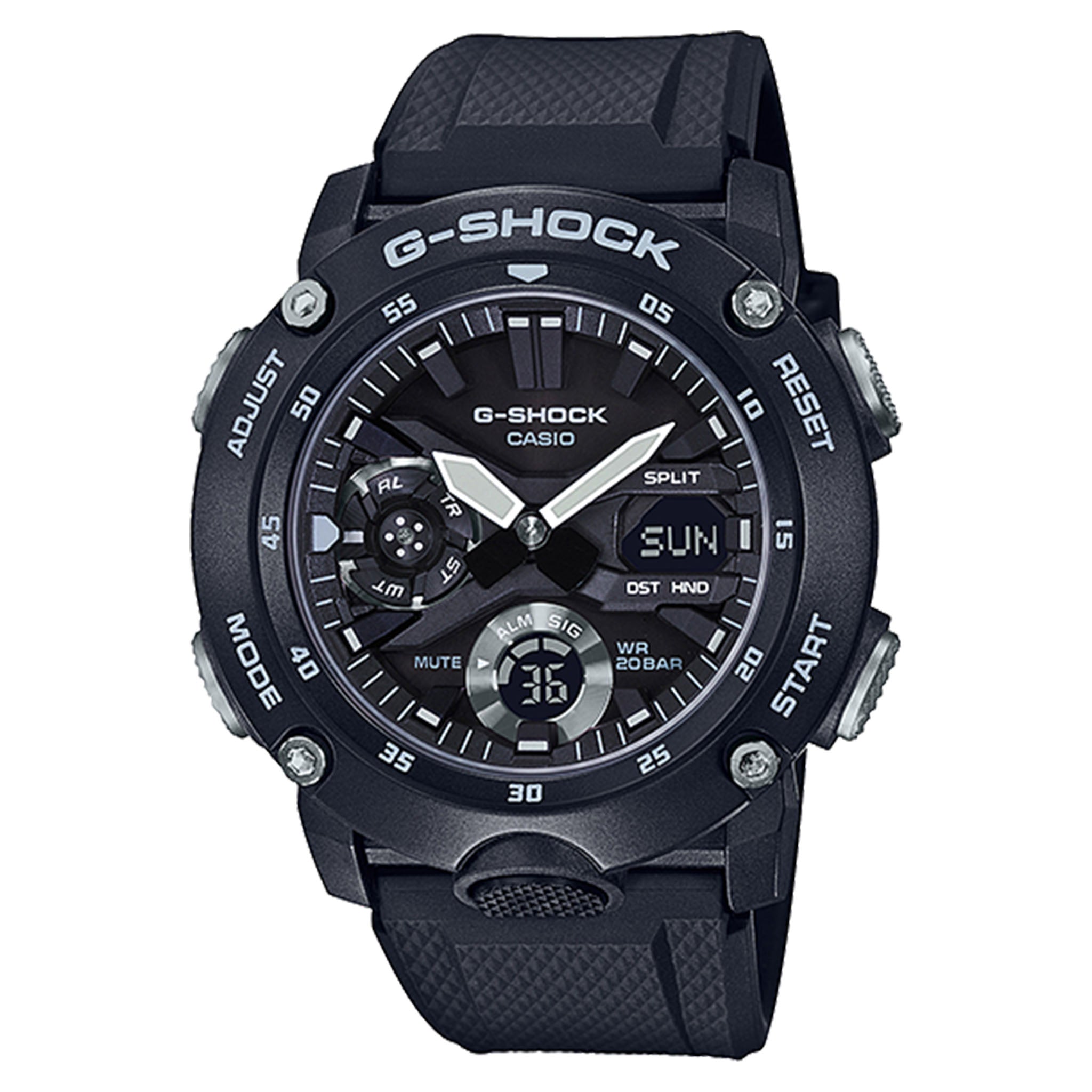 Casio G-SHOCK Black Resin Chronograph Men's Watch - GA2000S-1A