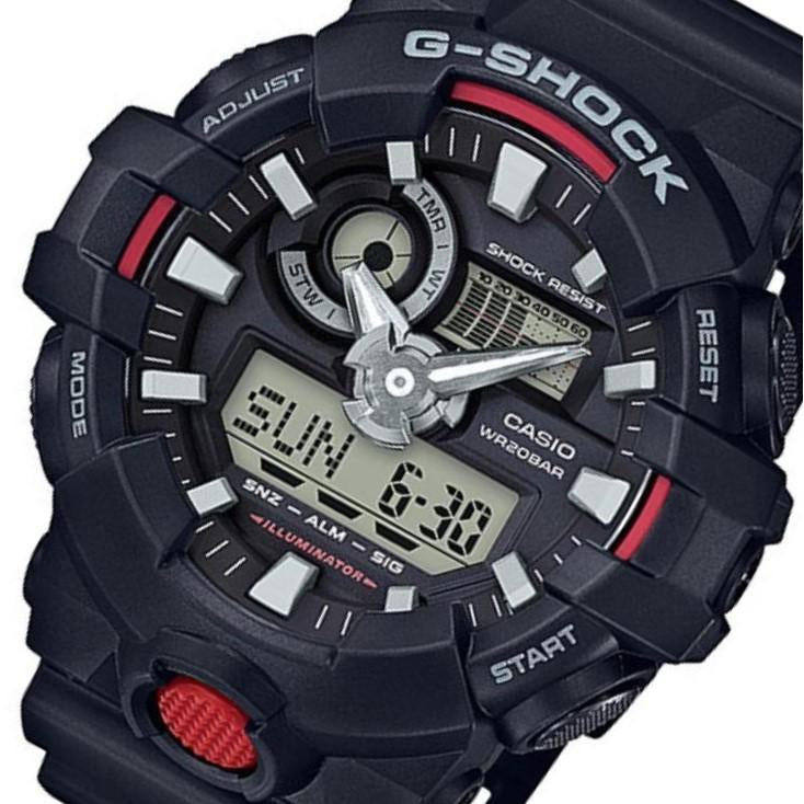 Casio G-SHOCK Black & Red Digital-Analogue Men's Watch - GA700-1A - Image 2