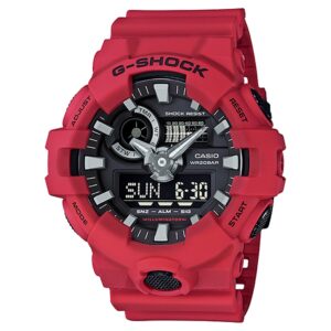 Casio G-SHOCK Red Resin Black Dial Analogue-Digital Men's Watch - GA700-4A