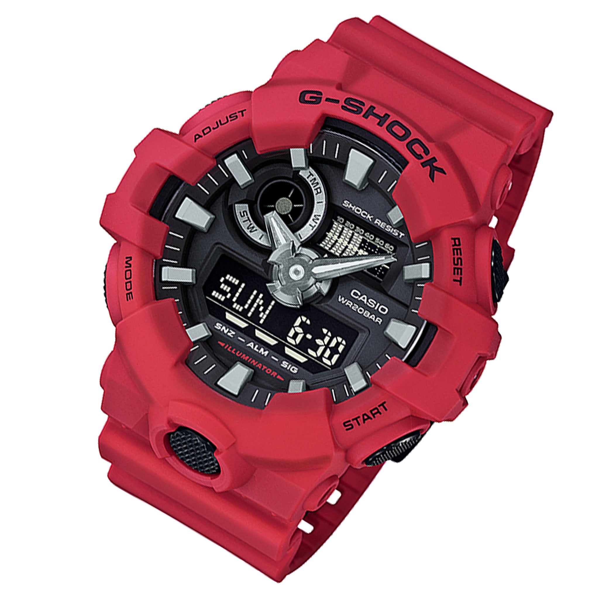 Casio G-SHOCK Red Resin Black Dial Analogue-Digital Men's Watch - GA700-4A - Image 2